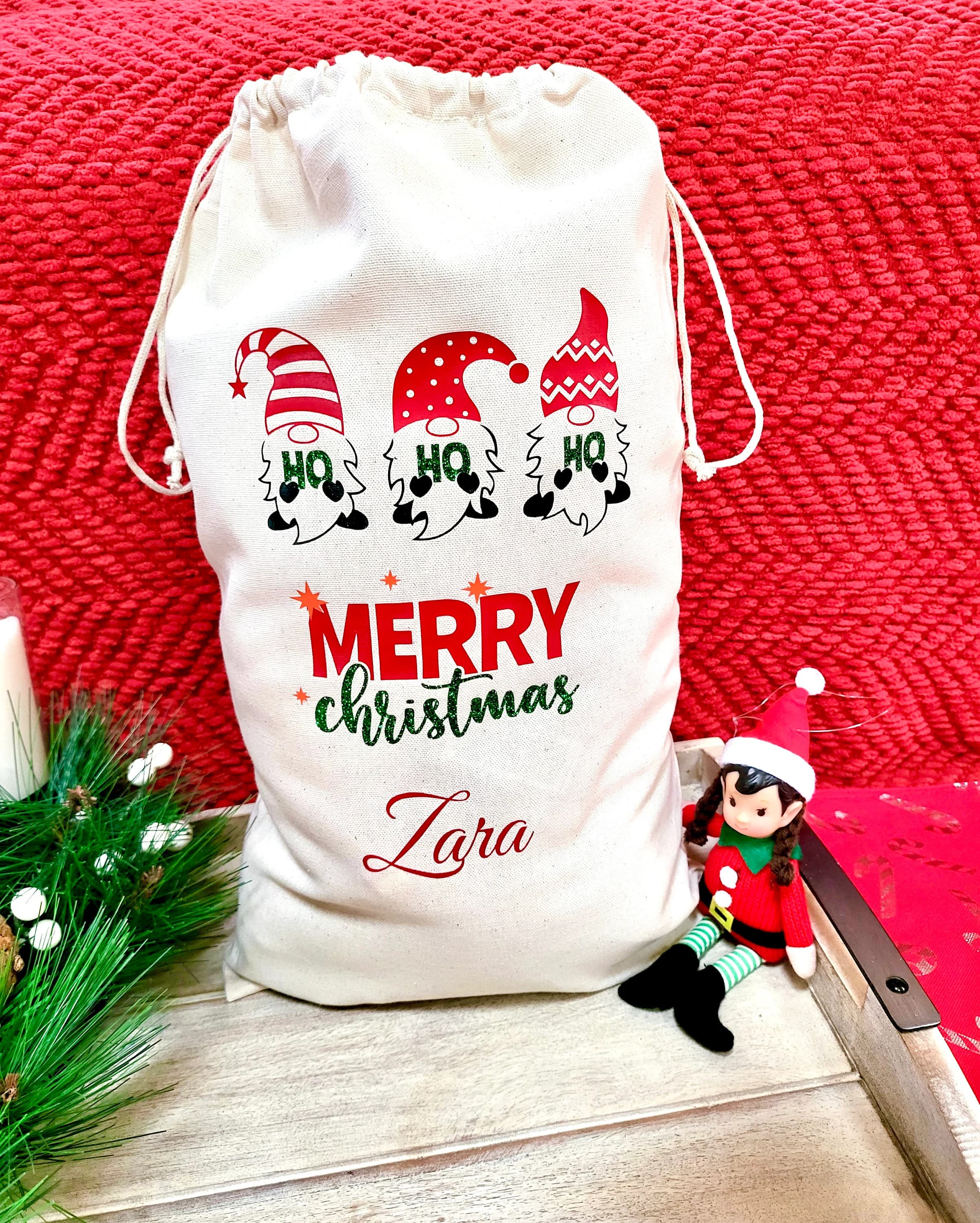 Personalized Santa bag, Santa bag, oversized Santa sack, Christmas bag, Personalized Christmas bag, bag for presents, custom Santa sack