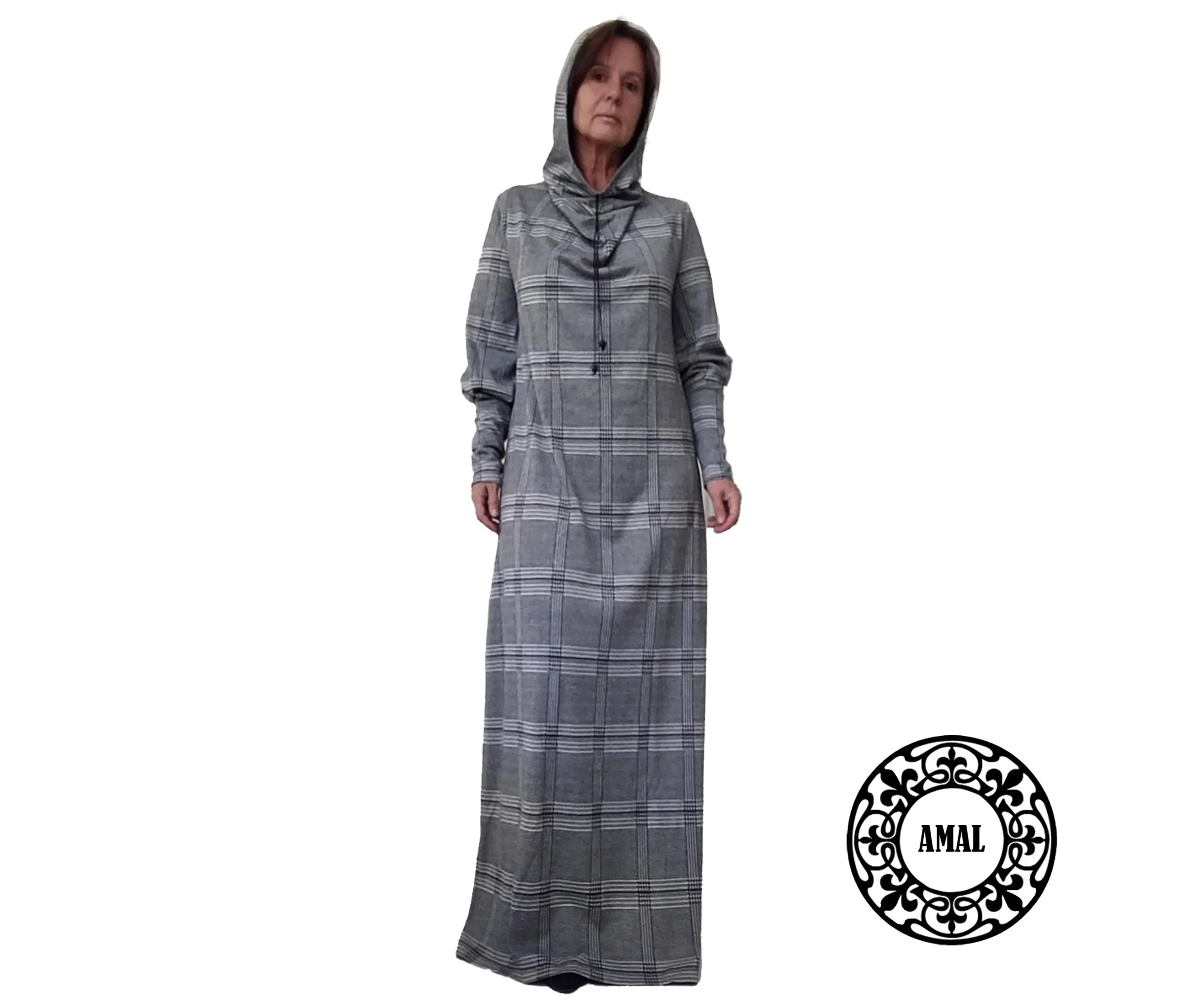 AMAL MUSLIM. Women's Plaid Dress For Prayer. USA. Model 90.