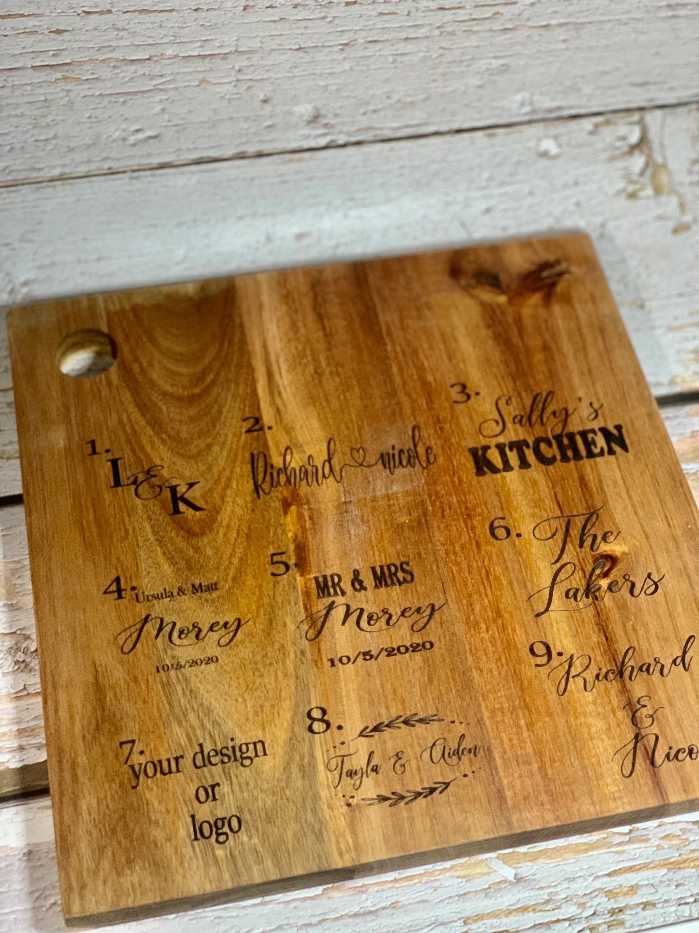 Engraved Acacia Wood Cheese Board with Knife Set, Personalized Gift - image 4