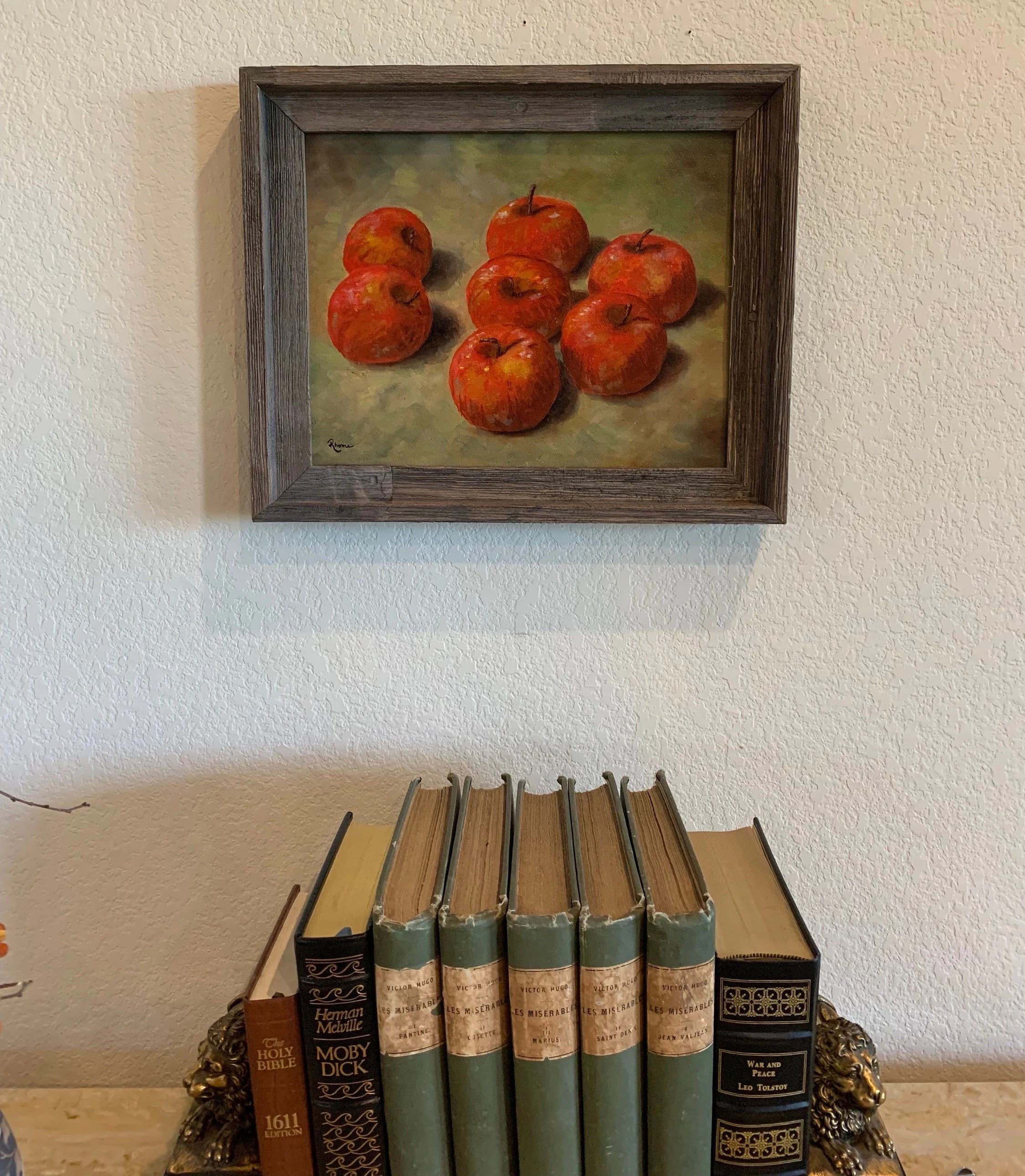 Seven Red Apples, Original Oil Painting on Canvas, Texas Still-life Art, United States of America, Rhome. - image 3
