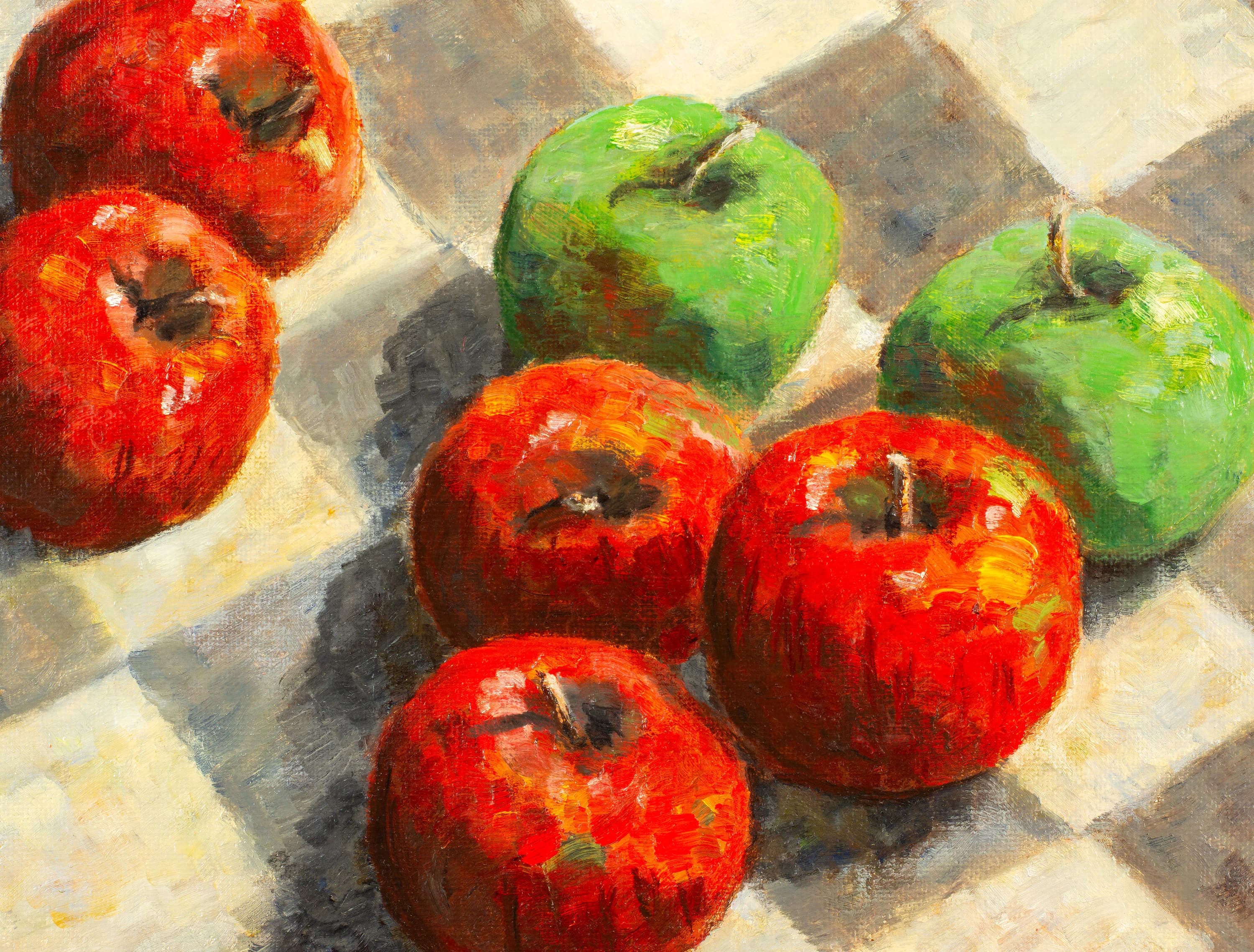 Apples, Red and Greem, Digital Download, Oil Painting - image 3
