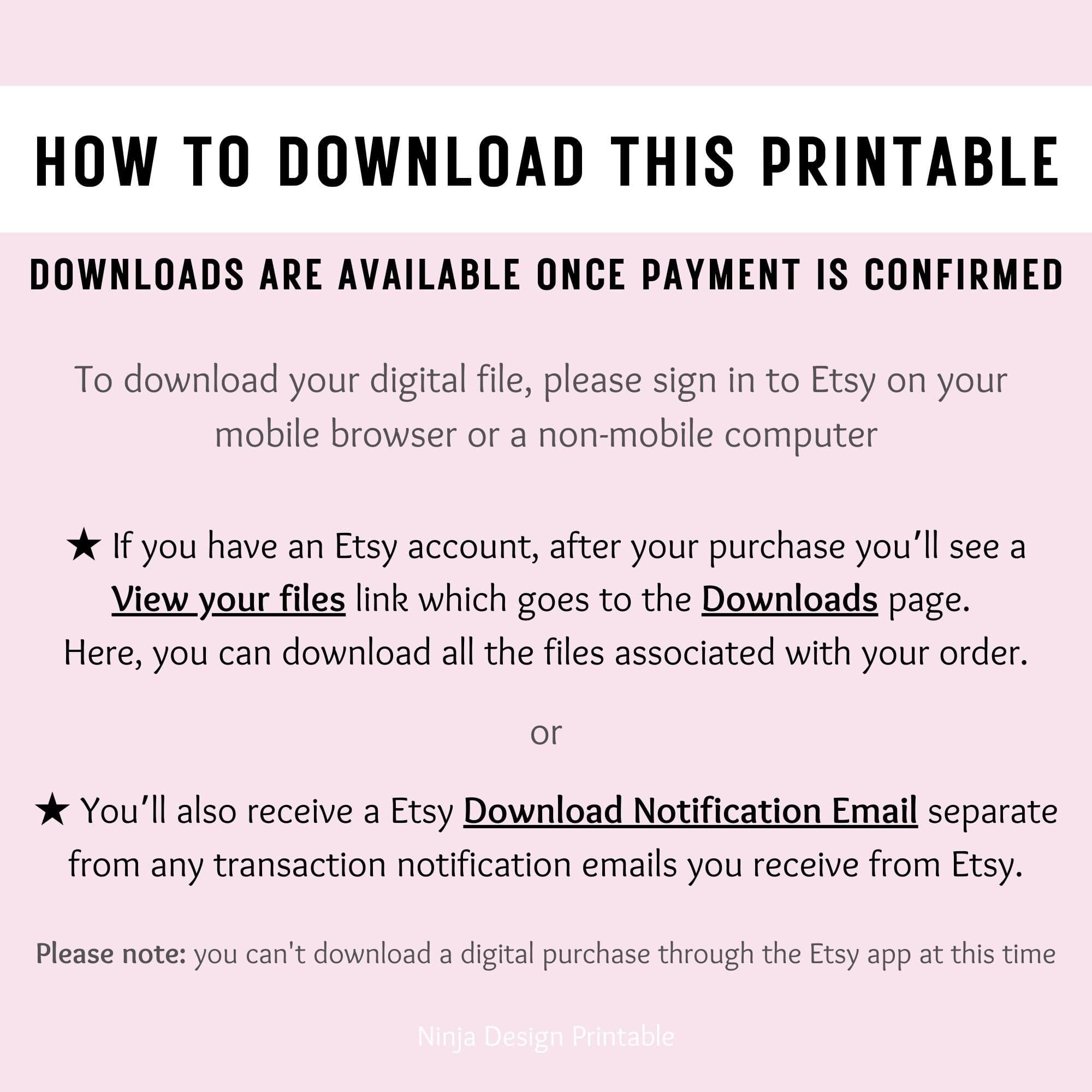 Workout log printable Download Instructions