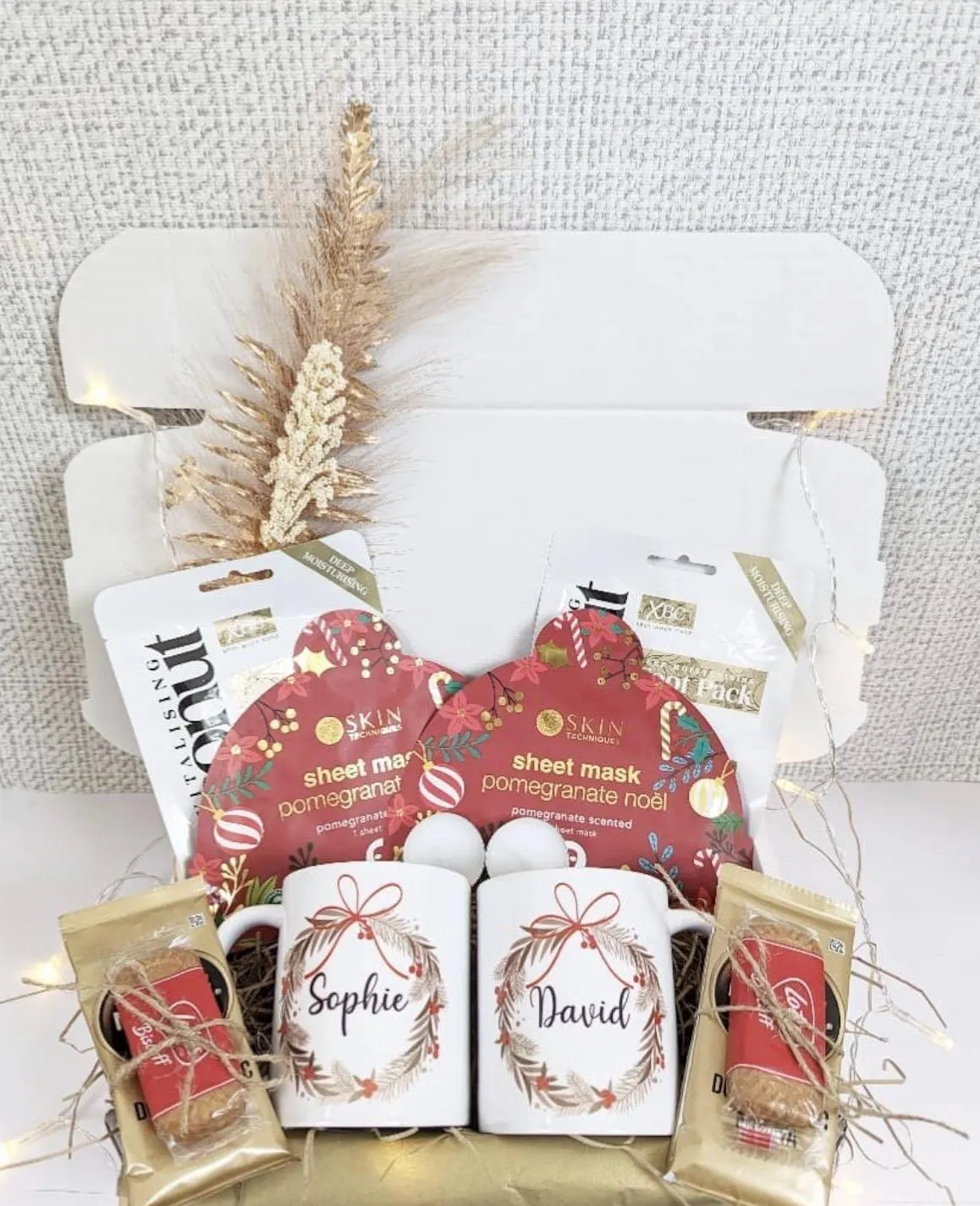 Luxury His & Hers Christmas Pamper Hamper Couple Gift Wedding Parents Cosy Treats Party Hug in a Box New House Biscuits Secret Santa - image 3
