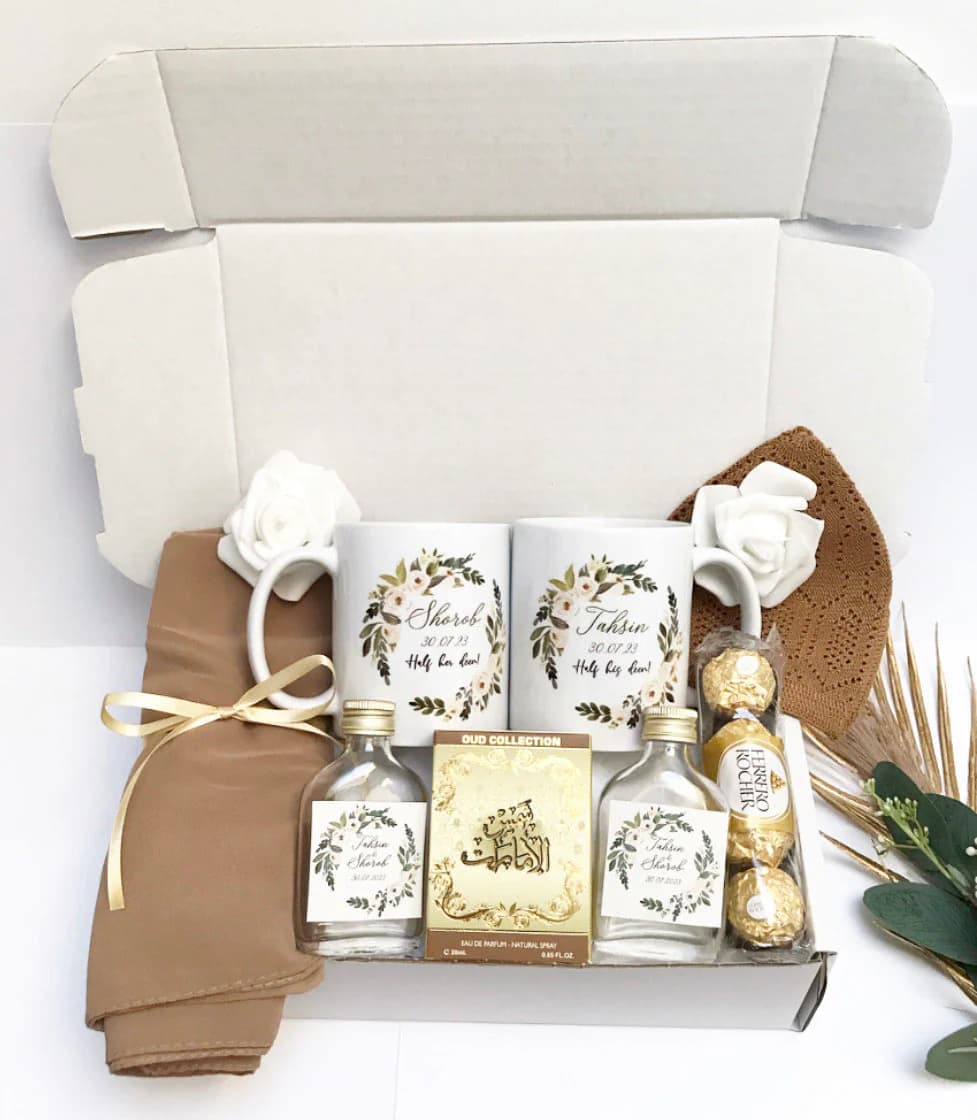 Luxury Islamic Couples Wedding Hamper Islamic Gift Revert Modest Wife Husband Nikah Engagement Zam Zam Anniversary Bride Groom Umrah Hajj - image 3