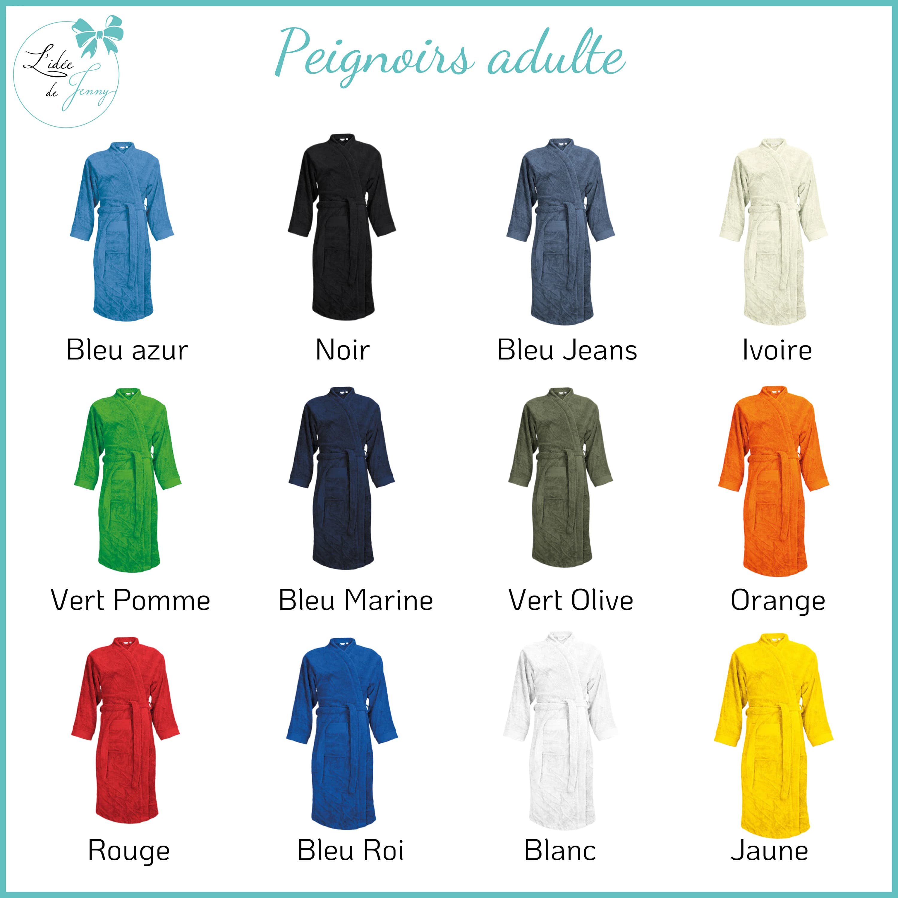 Peignoir adulte personnalisé brodé - cadeau MAMAN personnalisé - idée cadeau maman - fête des mères -fête des mamans - peignoir personnalisé - image 3