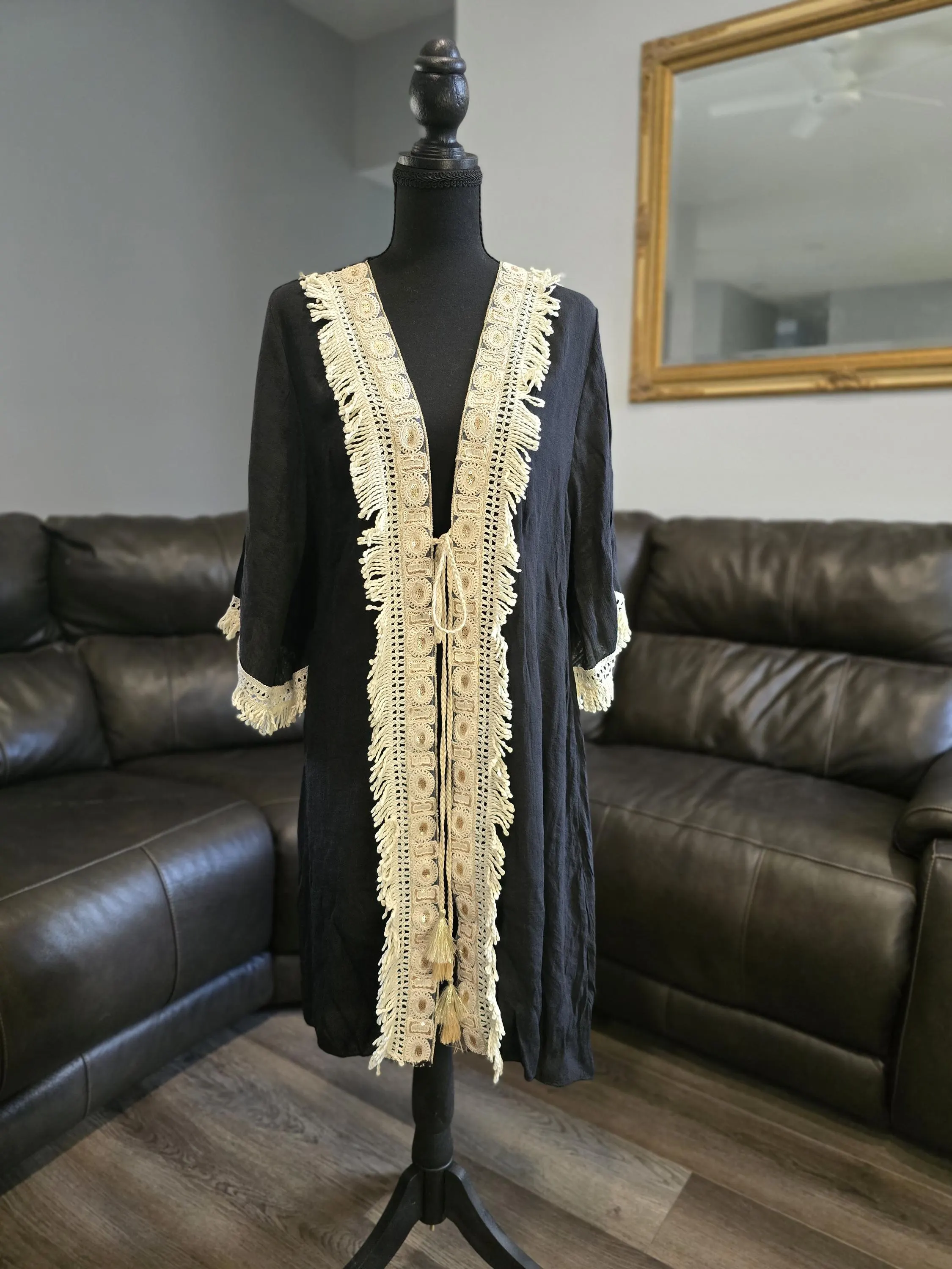 Women Crinkled Beach Kaftan - Swimwear Cover up Top