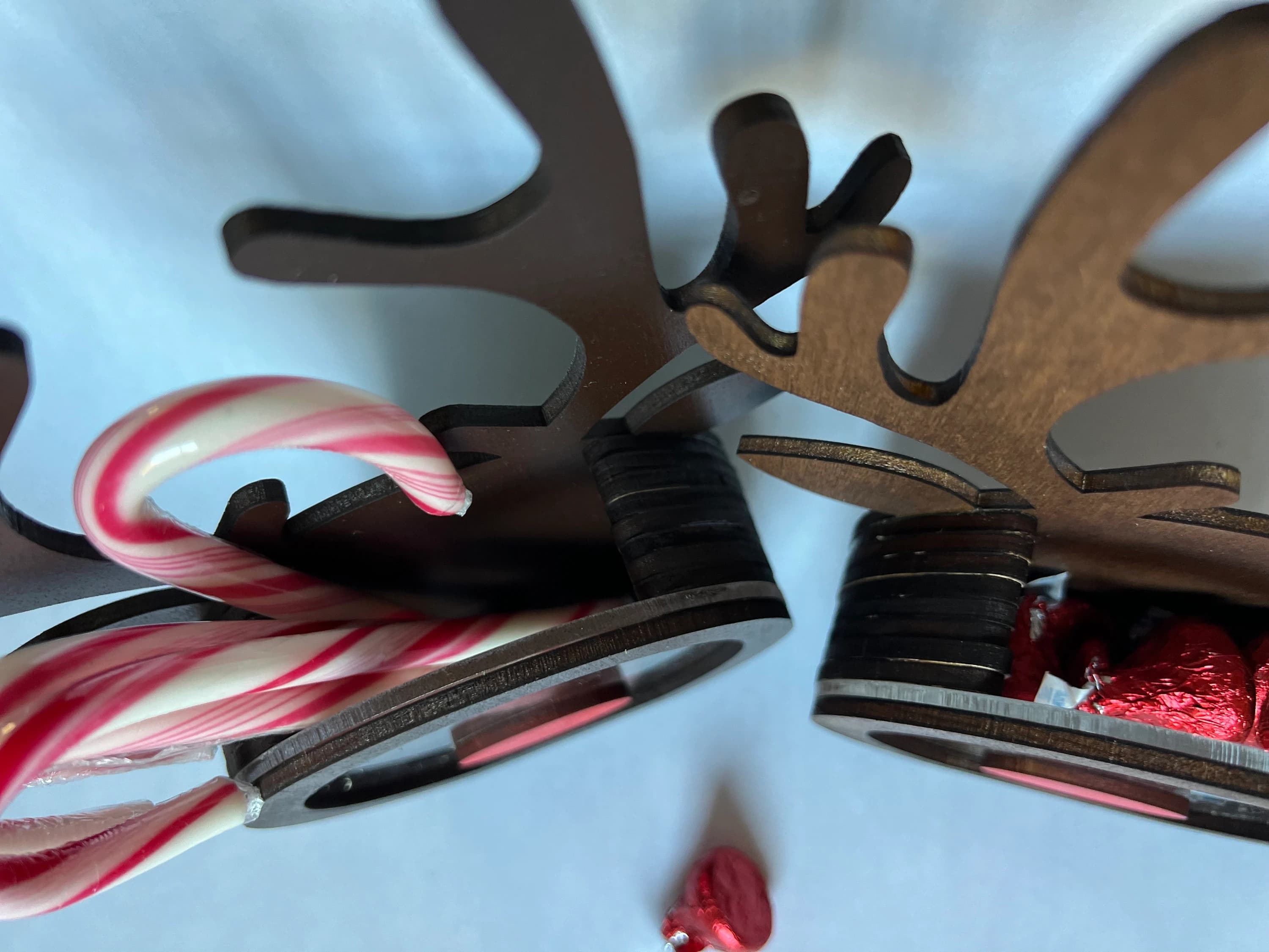 Handcrafted wooden reindeer candy holder - image 4
