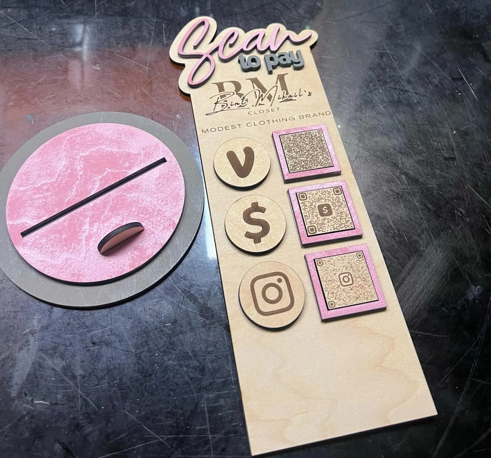 Custom Acrylic QR Code Sign: Scan to Pay/Socialize - 4x10" - image 5