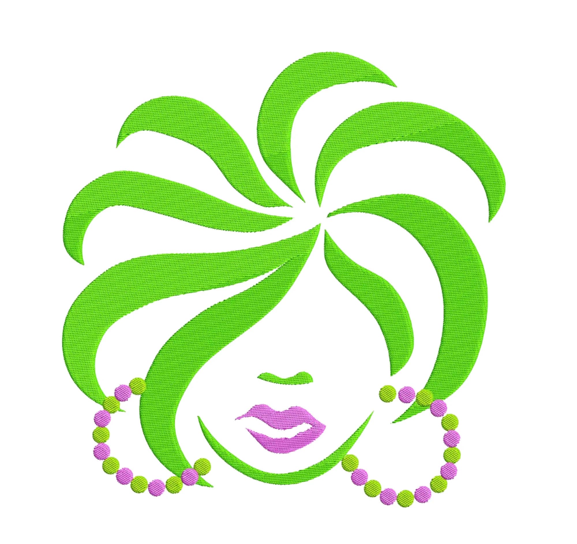Sorority Colors Hair Lady Embroidered Design T-Shirt | Sweatshirt - image 3