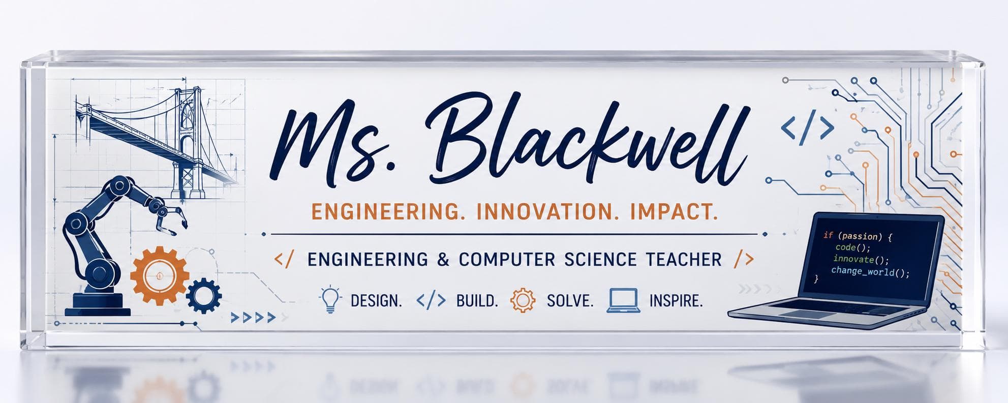 Custom Acrylic Desk Name Plate for Teachers and Professionals | Personalized Office Decor - image 4