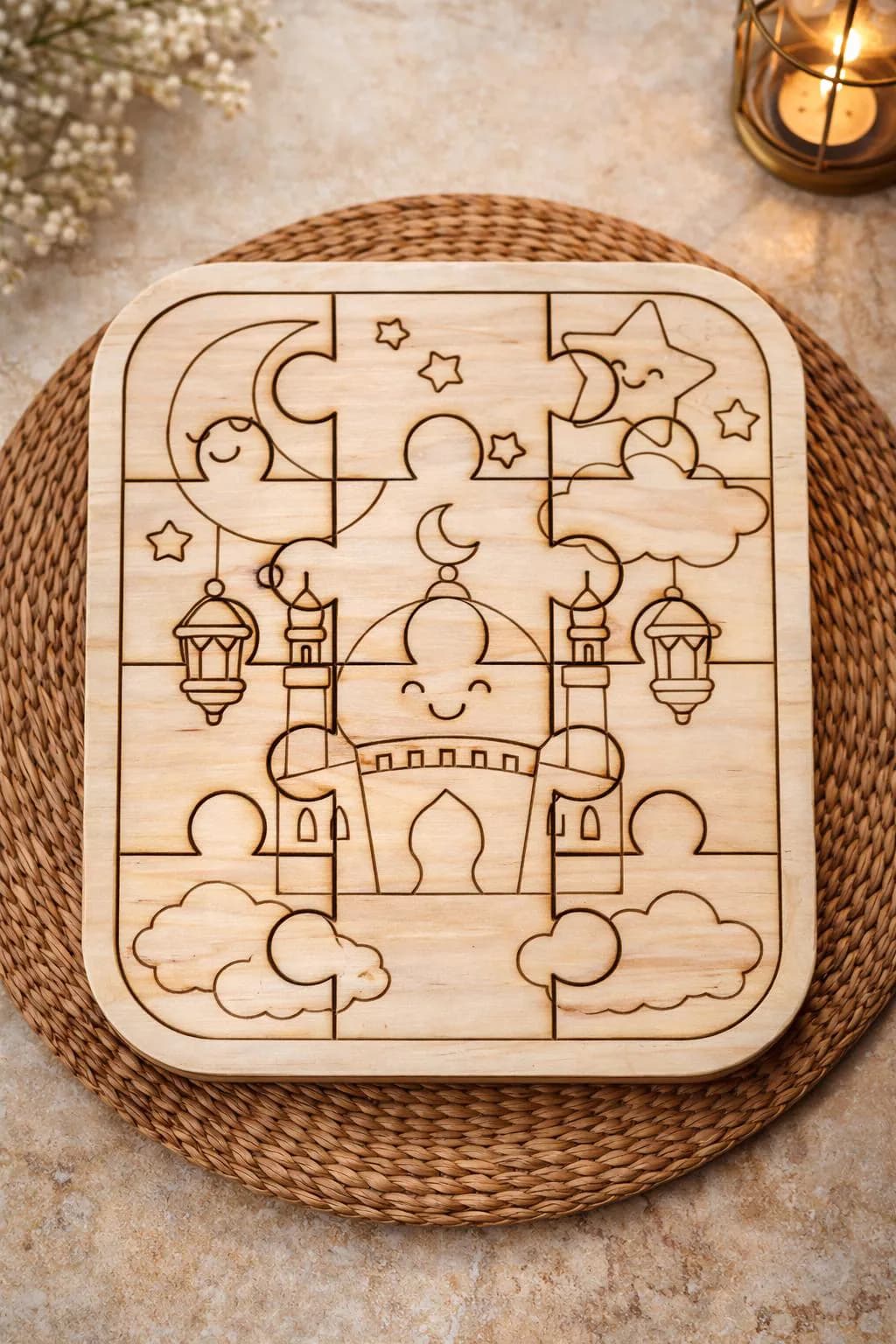 Ramadan & Eid Color Your Own Puzzle Set | Islamic Wooden Jigsaw Activities for Kids - image 4