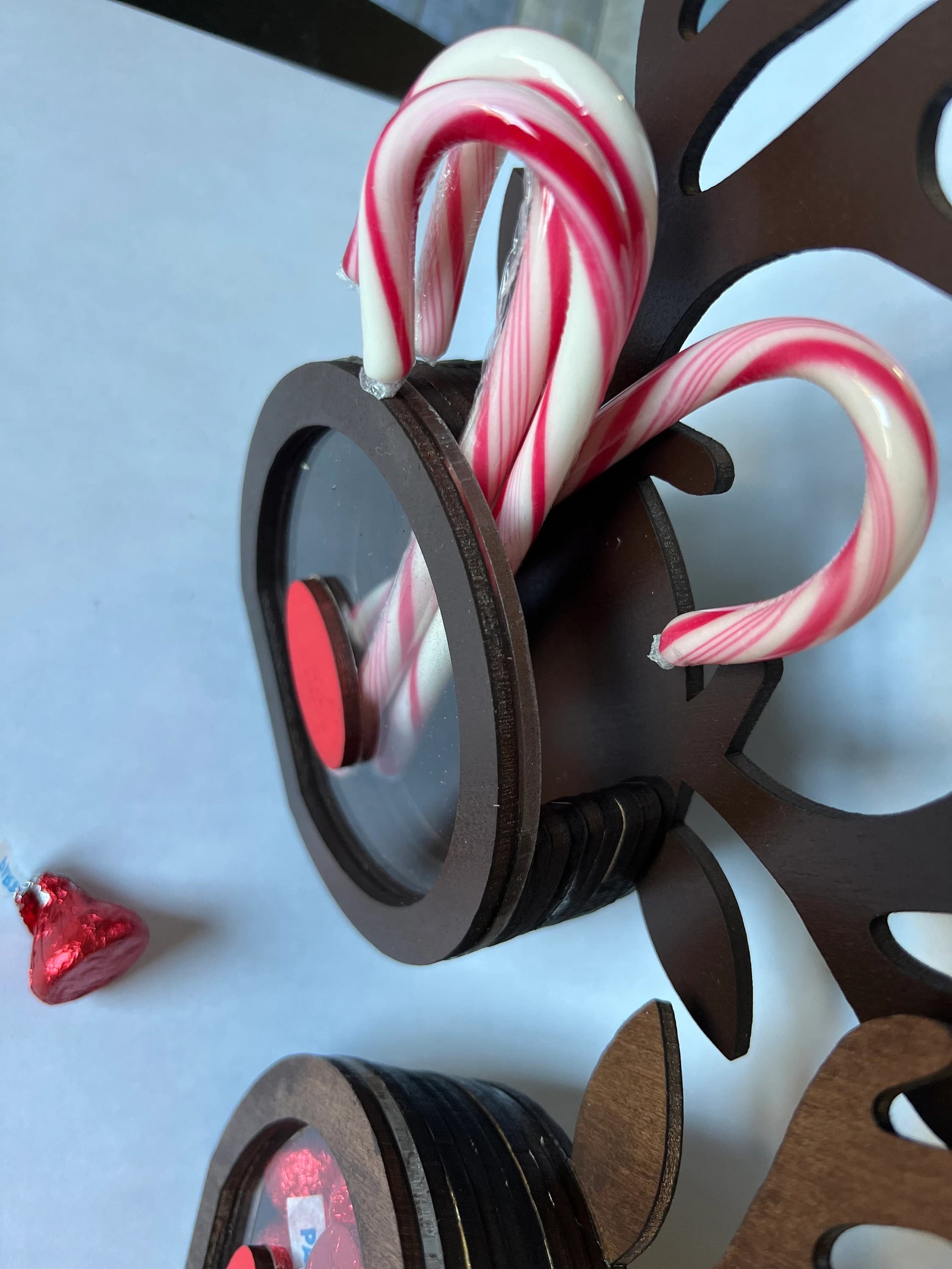 Handcrafted wooden reindeer candy holder - image 5