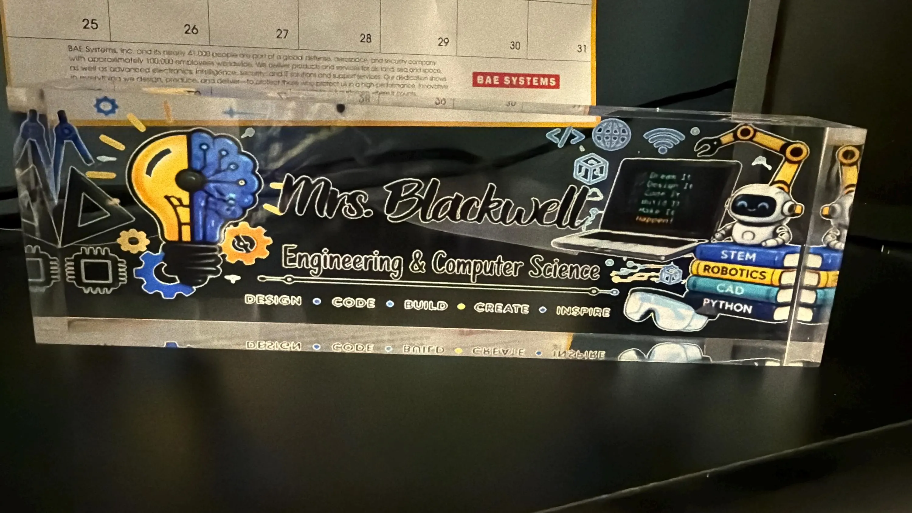 Custom Acrylic Desk Name Plate for Teachers and Professionals | Personalized Office Decor - image 5