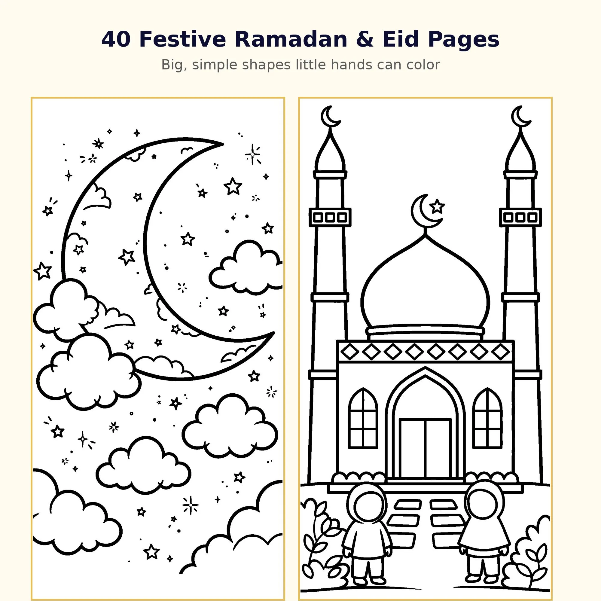 Ramadan Eid Coloring Book for Kids, Islamic Activity Sheets (Digital Download) - image 3