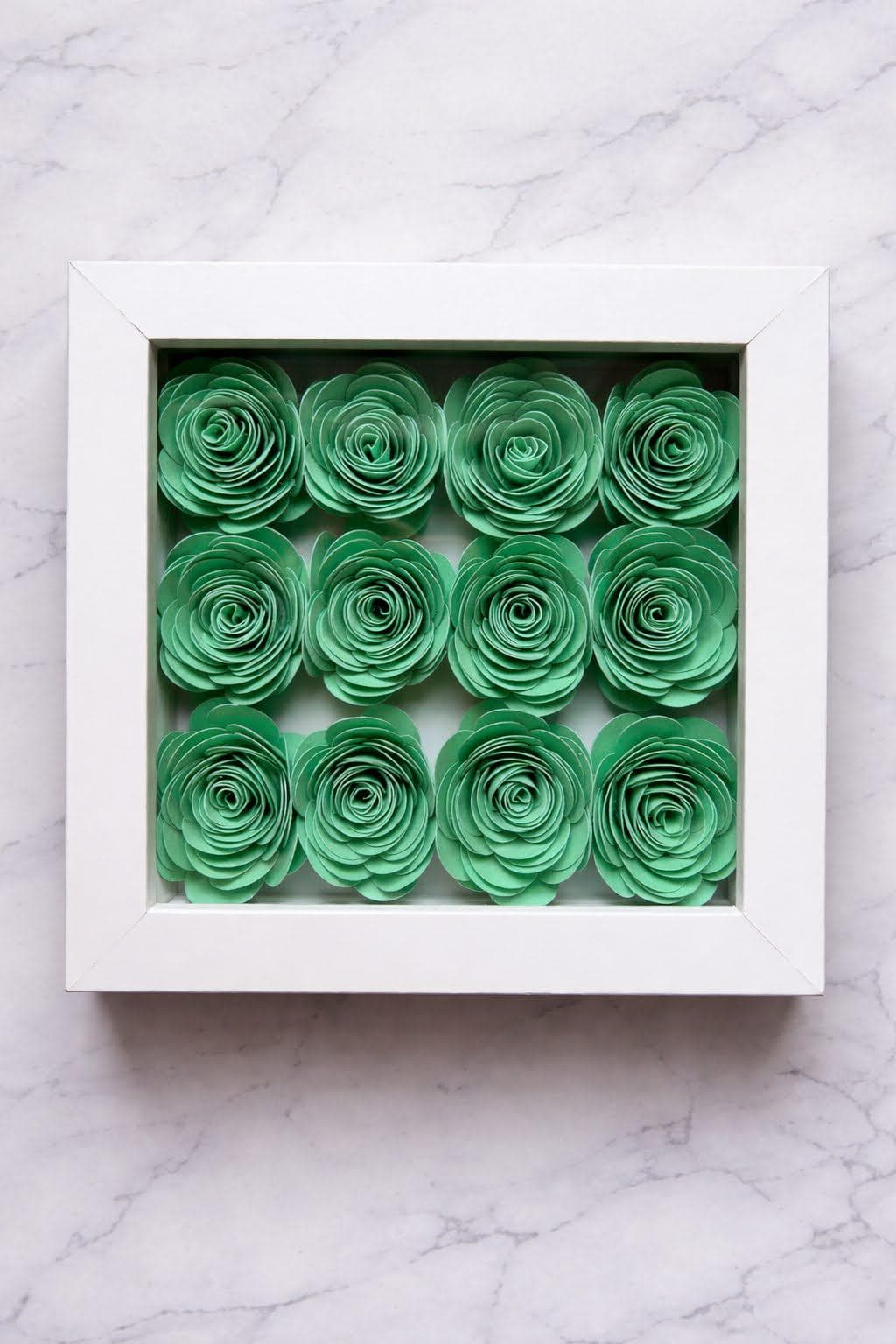 Personalized Rose Heart Shadow Box with Kids Name, Custom Name Frame, Paper Flower Gift - image 4