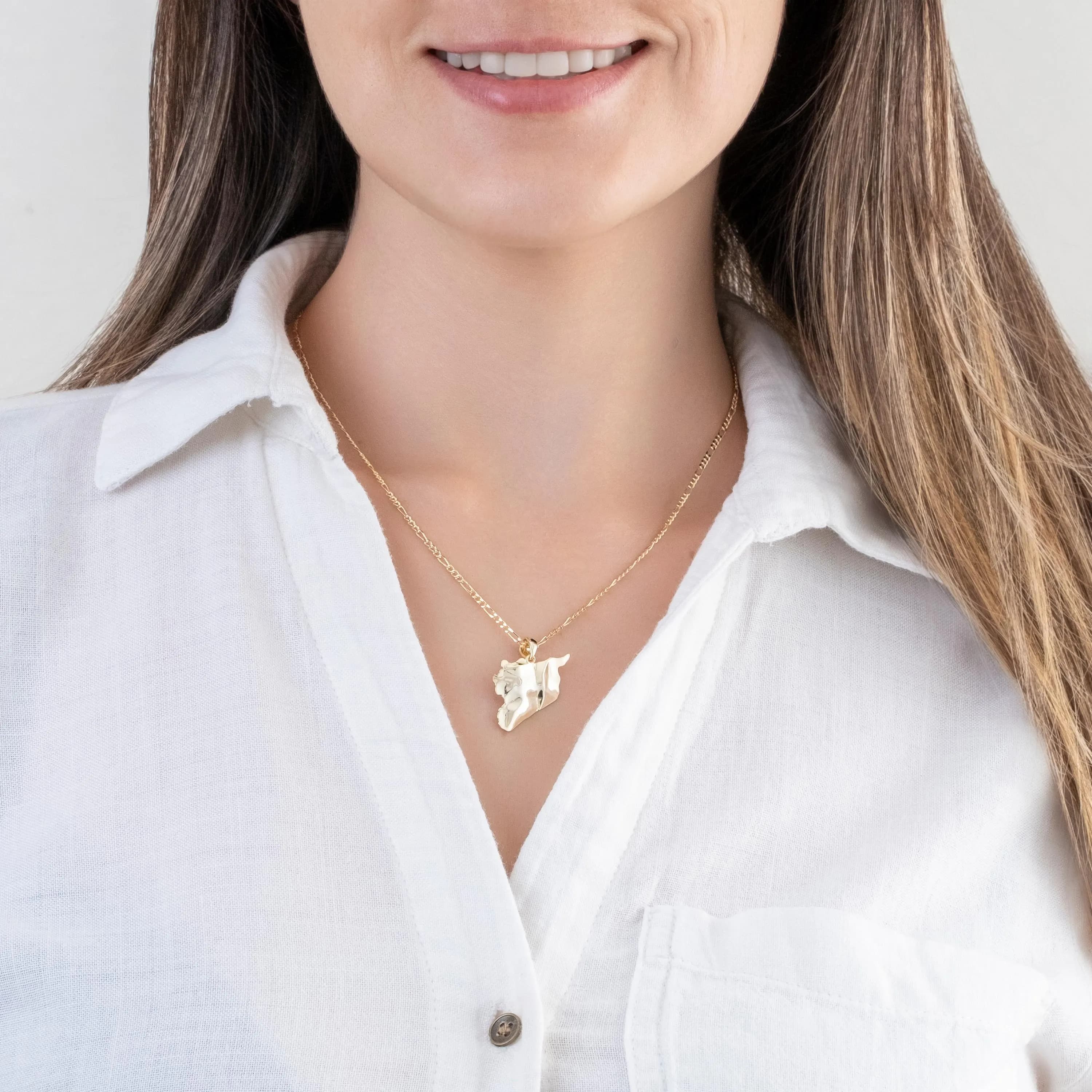 Syria Map Necklace 3D (18K GOLD / SILVER) - image 4