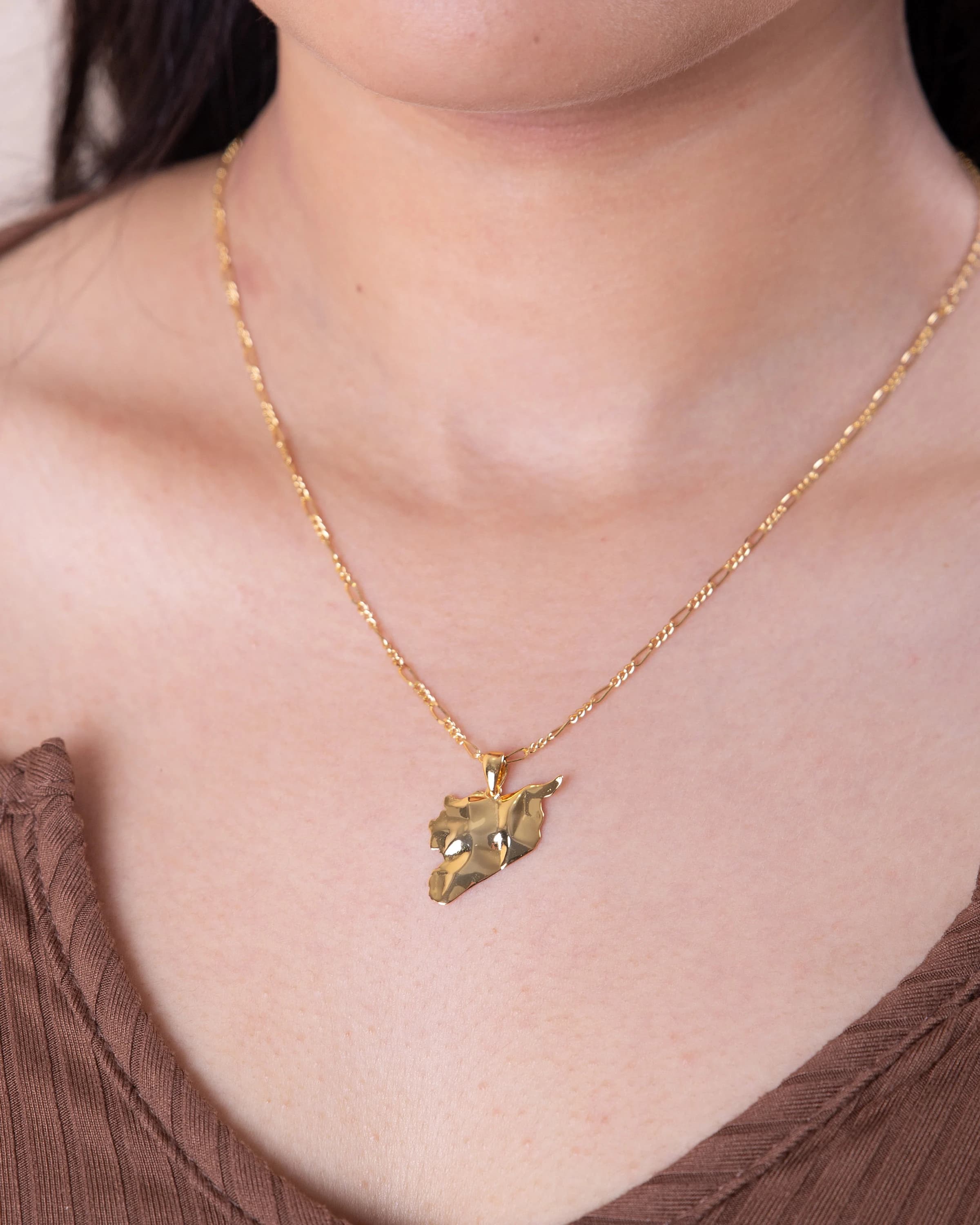 Syria Map Necklace 3D (18K GOLD / SILVER) - image 2