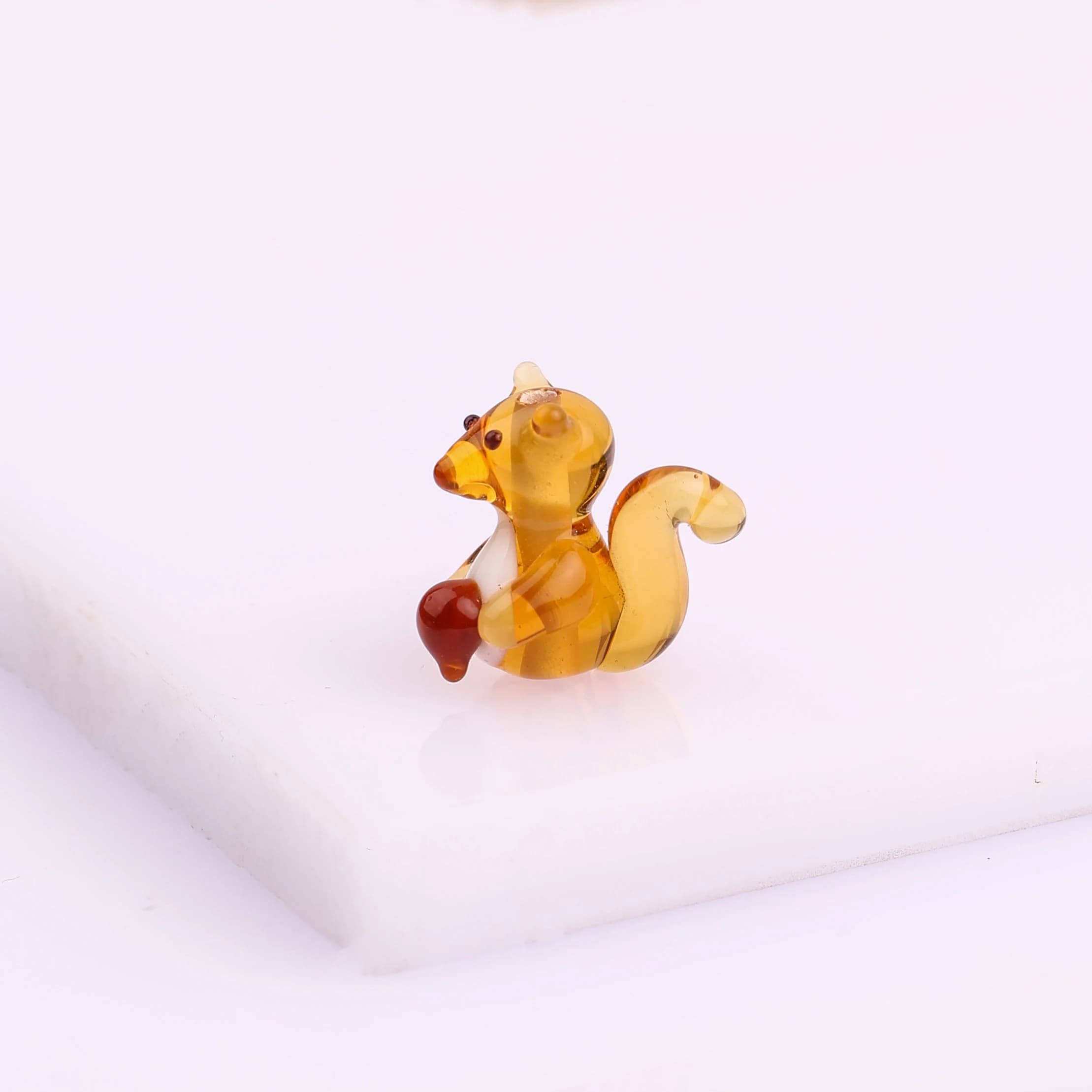 Handmade Lampwork Glass Squirrel Bead with Acorn, Woodland Animal Bead, Forest Critter Charm, Murano Style Glass Bead for Jewelry Making - image 4