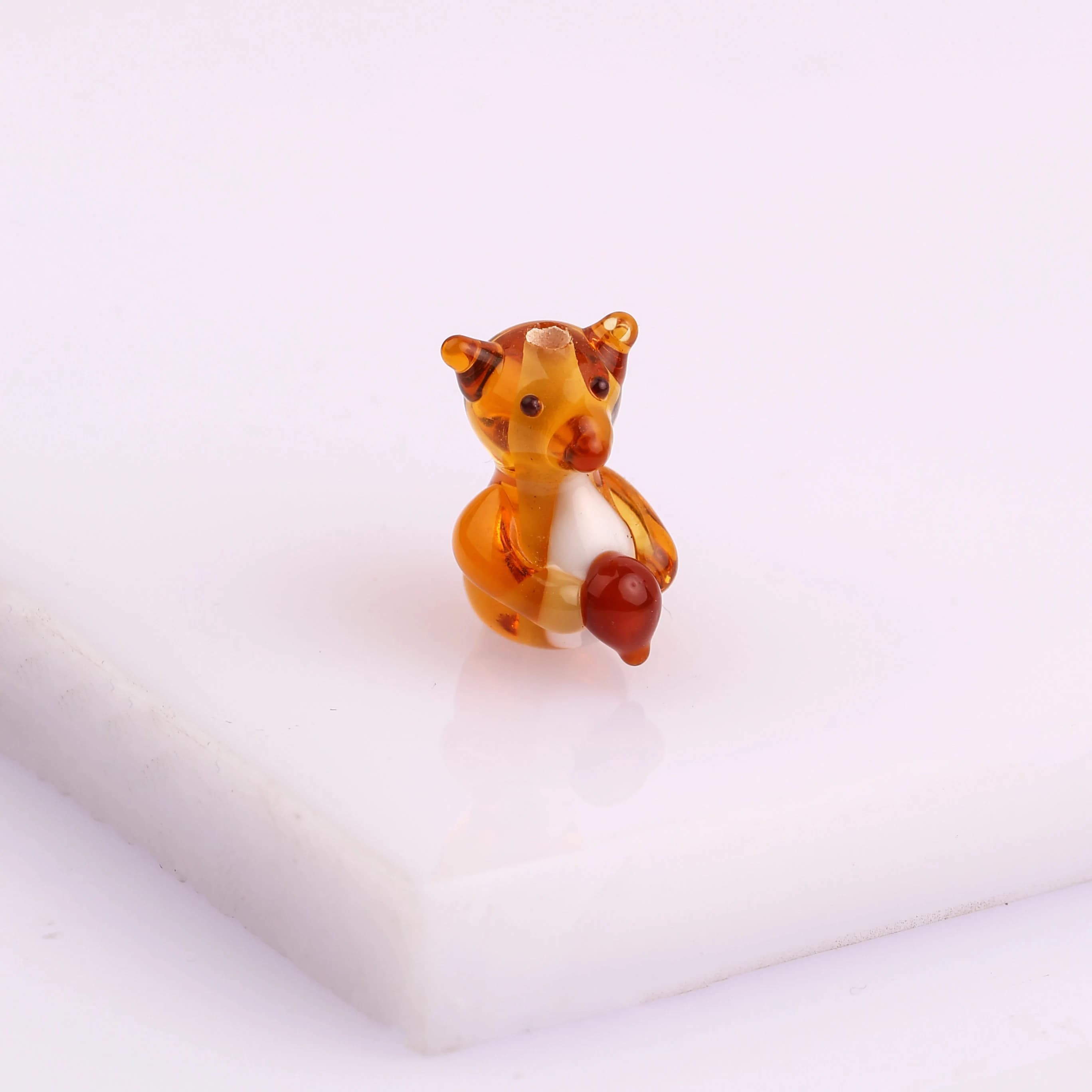 Handmade Lampwork Glass Squirrel Bead with Acorn, Woodland Animal Bead, Forest Critter Charm, Murano Style Glass Bead for Jewelry Making - image 2