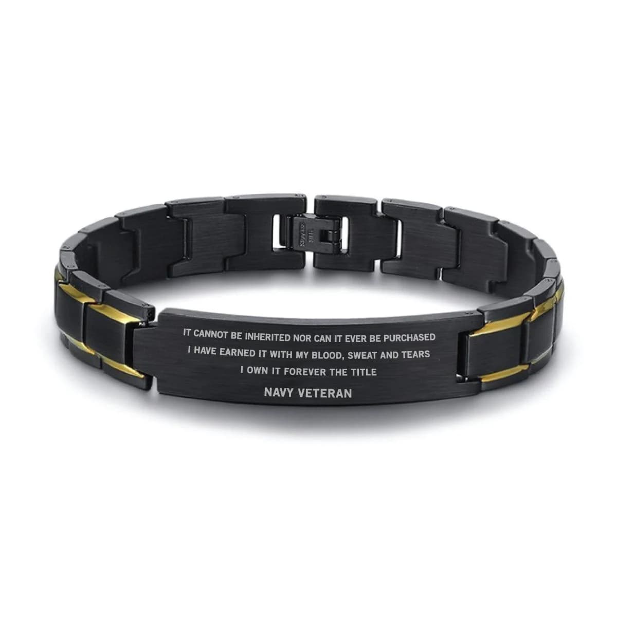 Navy Veteran Gift, Personalized Engraved Bracelet for Men, Veterans Day or Navy Retirement Gift