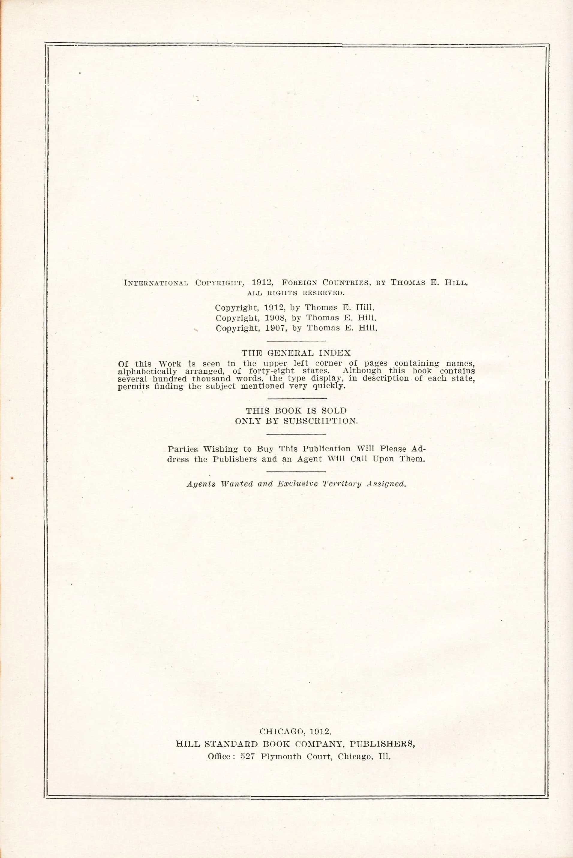 Hill's Reference Guide For Land Seekers, Travelers, Schools, Tourists, Emigrants and General Readers by Thomas E. Hill, 1912 - image 5