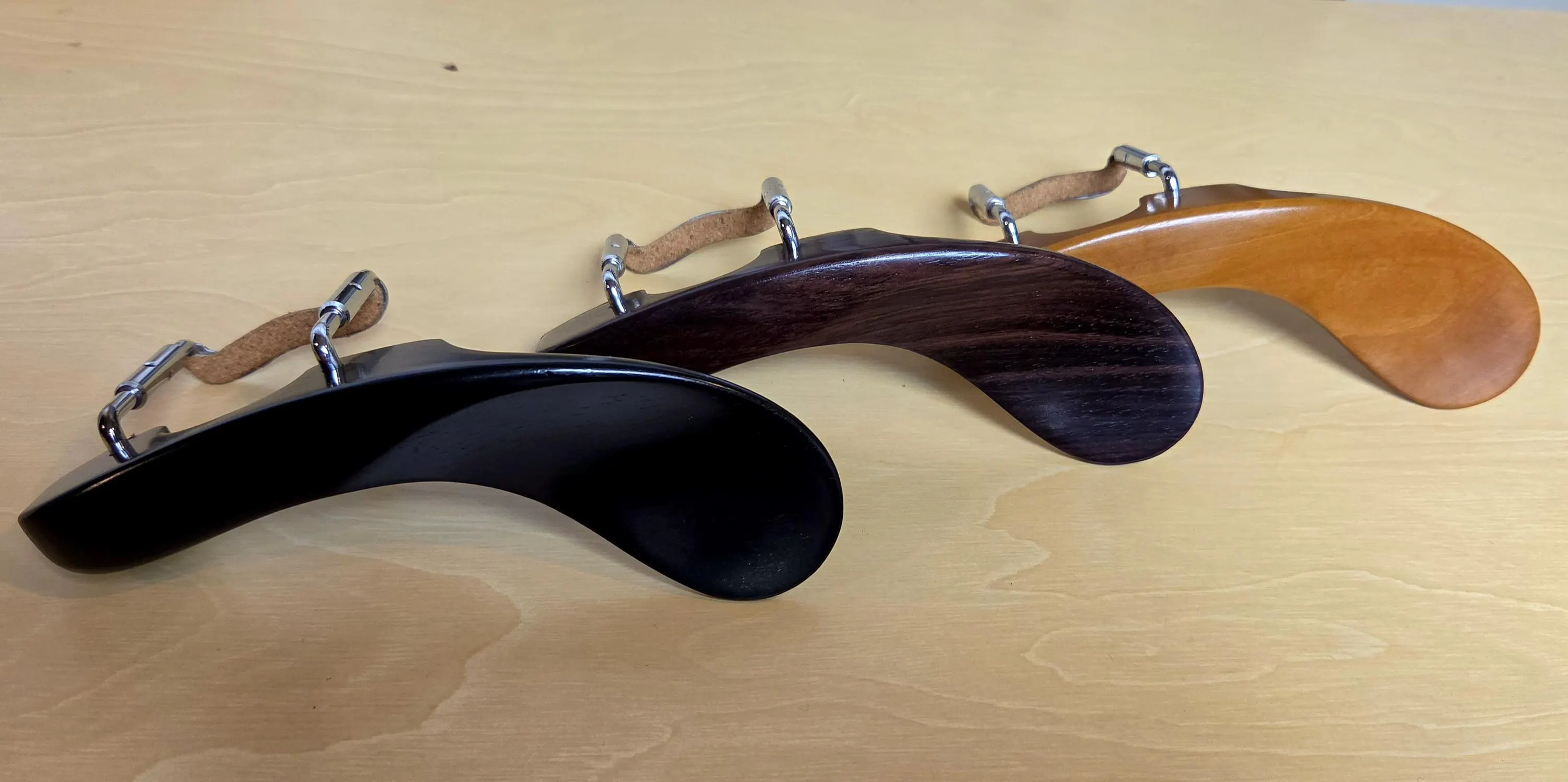 Handmade Holstein Violin or Viola Chinrest in Ceylonese Ebony, Himalayan Boxwood, or Indian Rosewood