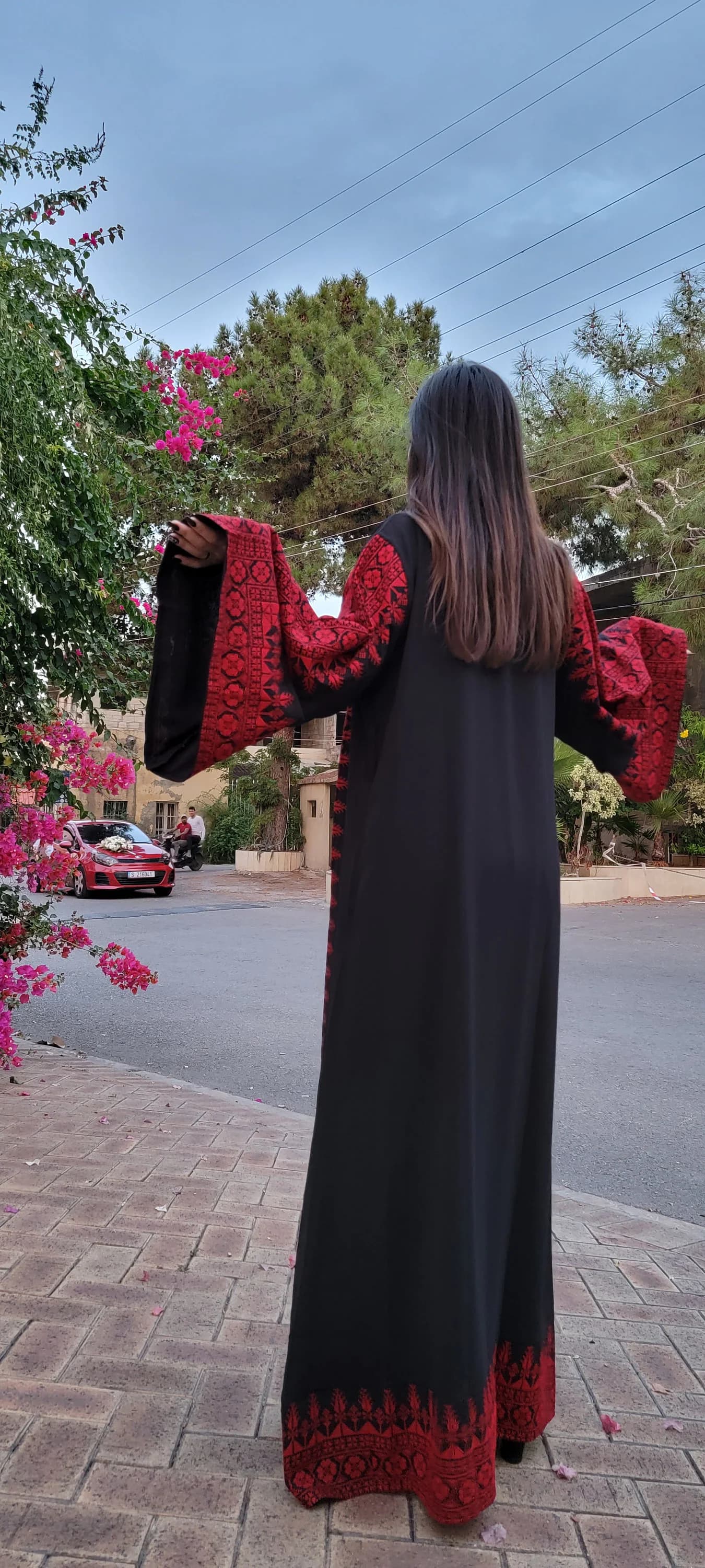 Palestinian Embroidery LONG Dress & Cape (set of 3 pieces) - image 4