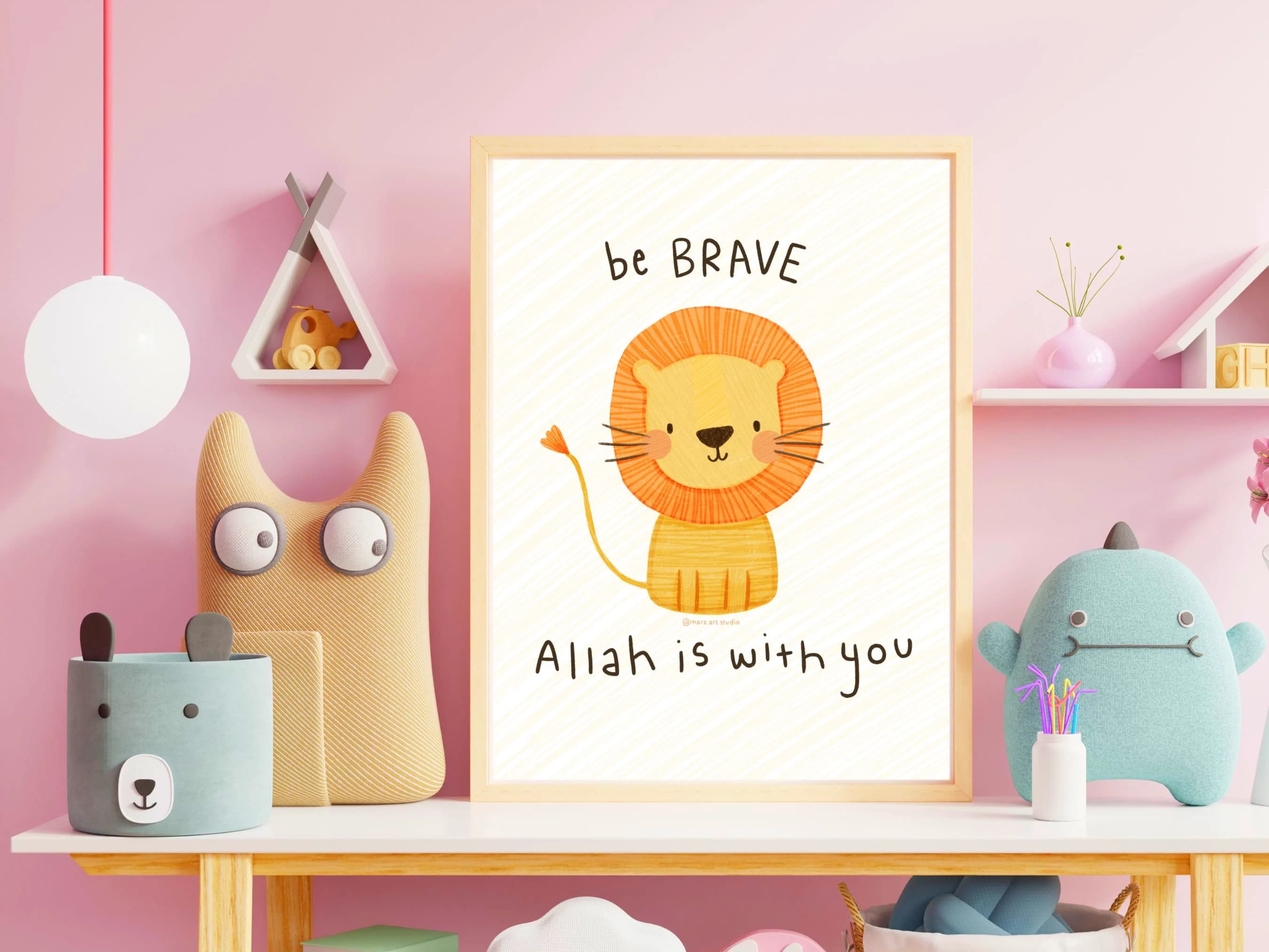 Be Brave Lion Print: Islamic Nursery Art - image 5