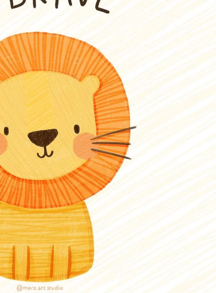 Be Brave Lion Print: Islamic Nursery Art - image 4