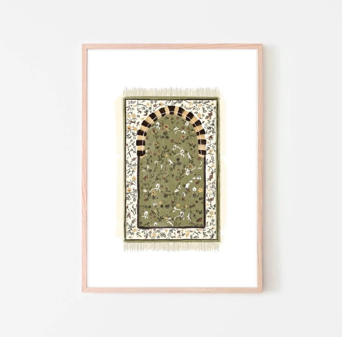 Masjid Nabwi Rawdah Prayer Mat Print: Islamic Wall Art (Unframed) - image 3