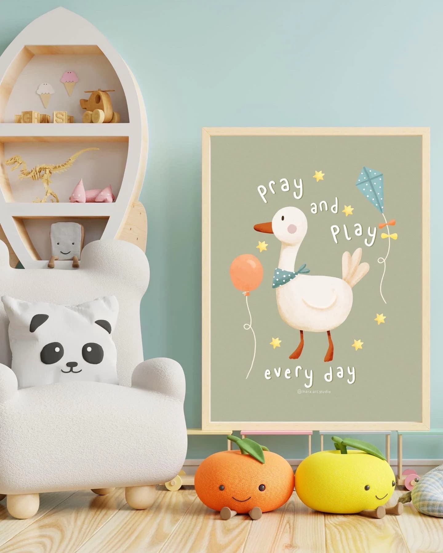 Pray and Play Print: Islamic Kids Wall Art, Eid Gift - image 3