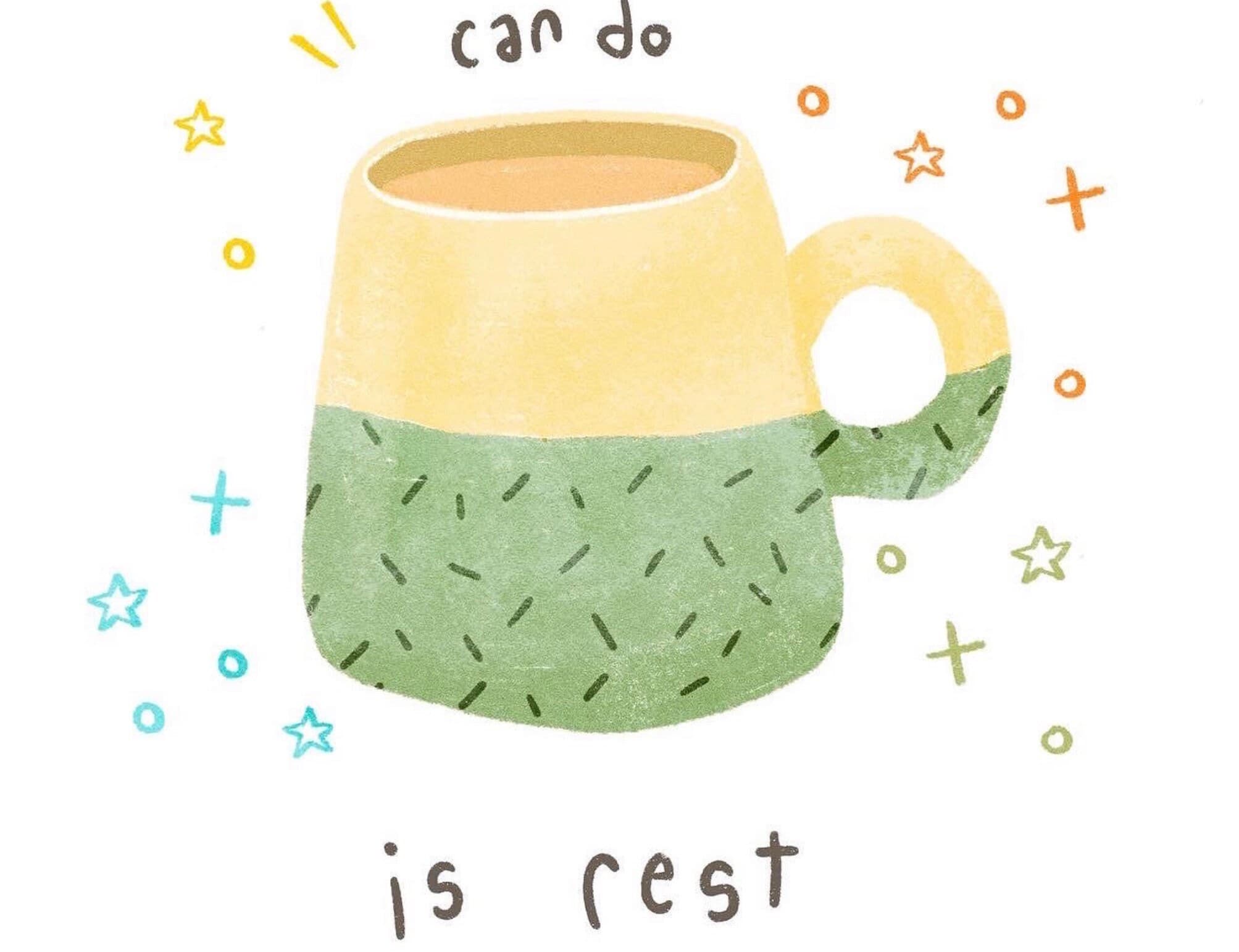 Self Care Quote Print | Motivational Quote | Kitchen Wall Art | Inspiring Wall Art | Digital Prints | Illustration | Digital Download | Tea - image 2