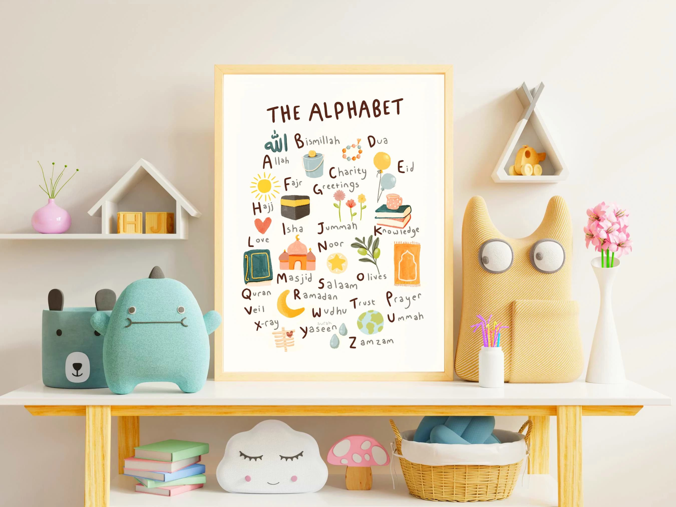 Islamic Alphabet Print: Kids Nursery Wall Art, Eid Gift - image 3
