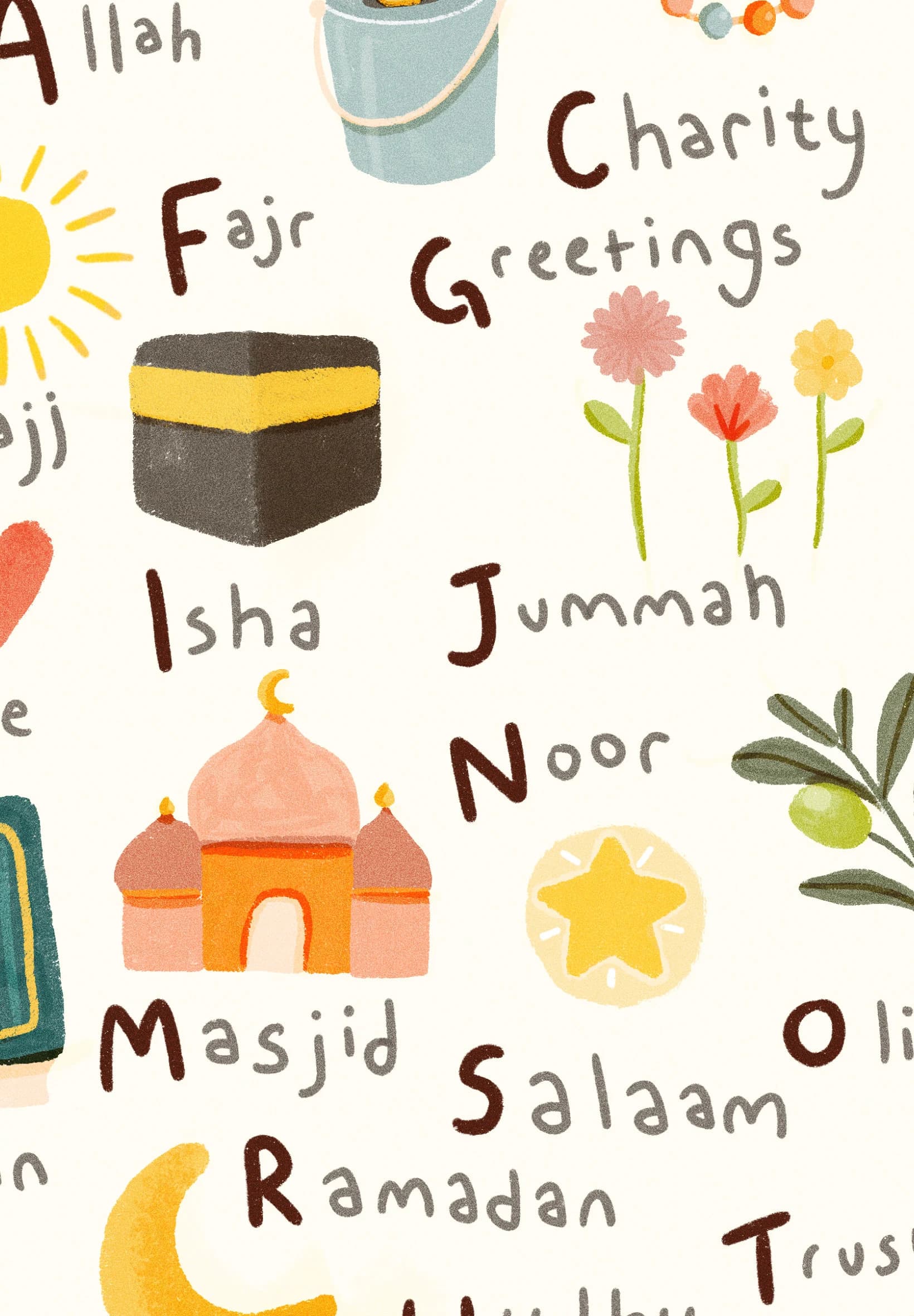 Islamic Alphabet Print: Kids Nursery Wall Art, Eid Gift - image 4