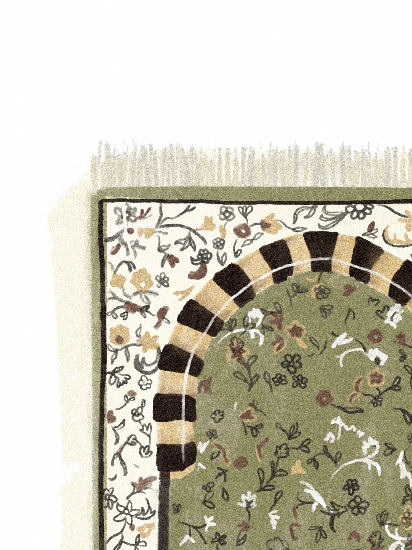 Masjid Nabwi Rawdah Prayer Mat Print: Islamic Wall Art (Unframed) - image 5