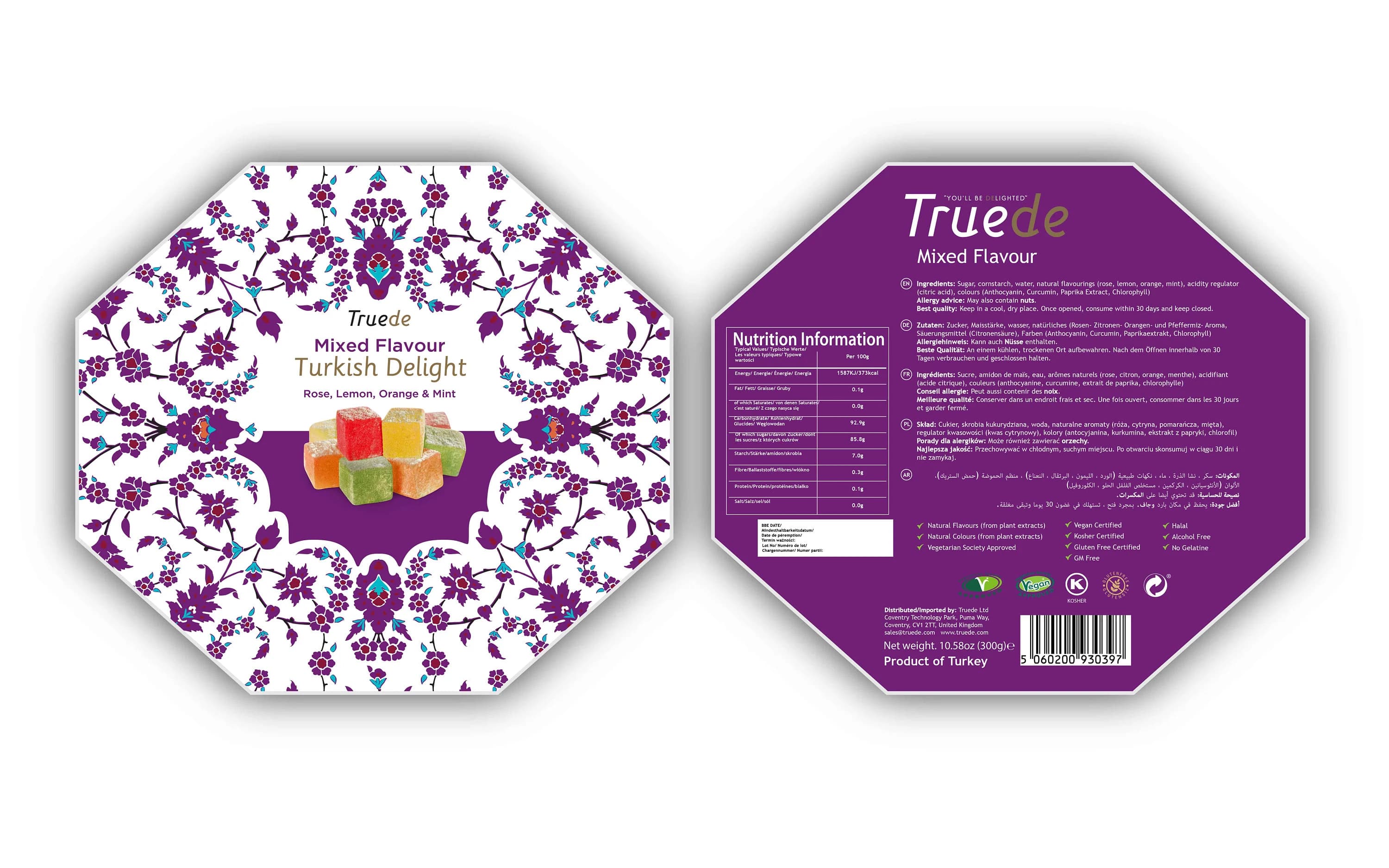 Turkish Delight: Rose, Lemon, Orange, Mint Flavors (300g) - image 5