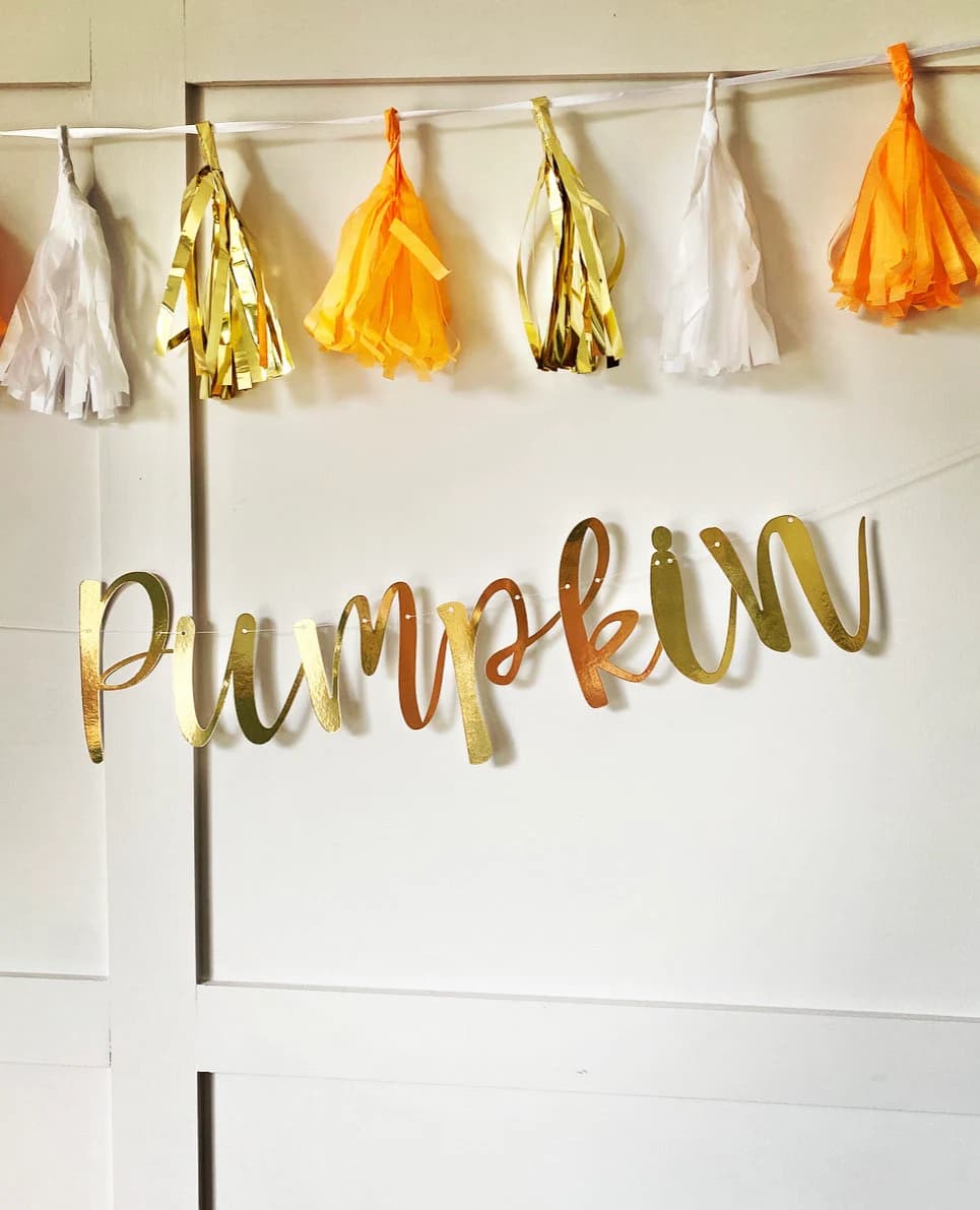 Little Pumpkin Banner, Little Pumpkin Sign, Baby Shower Banner, Halloween Banner, Little Pumpkin is on the way sign - image 4