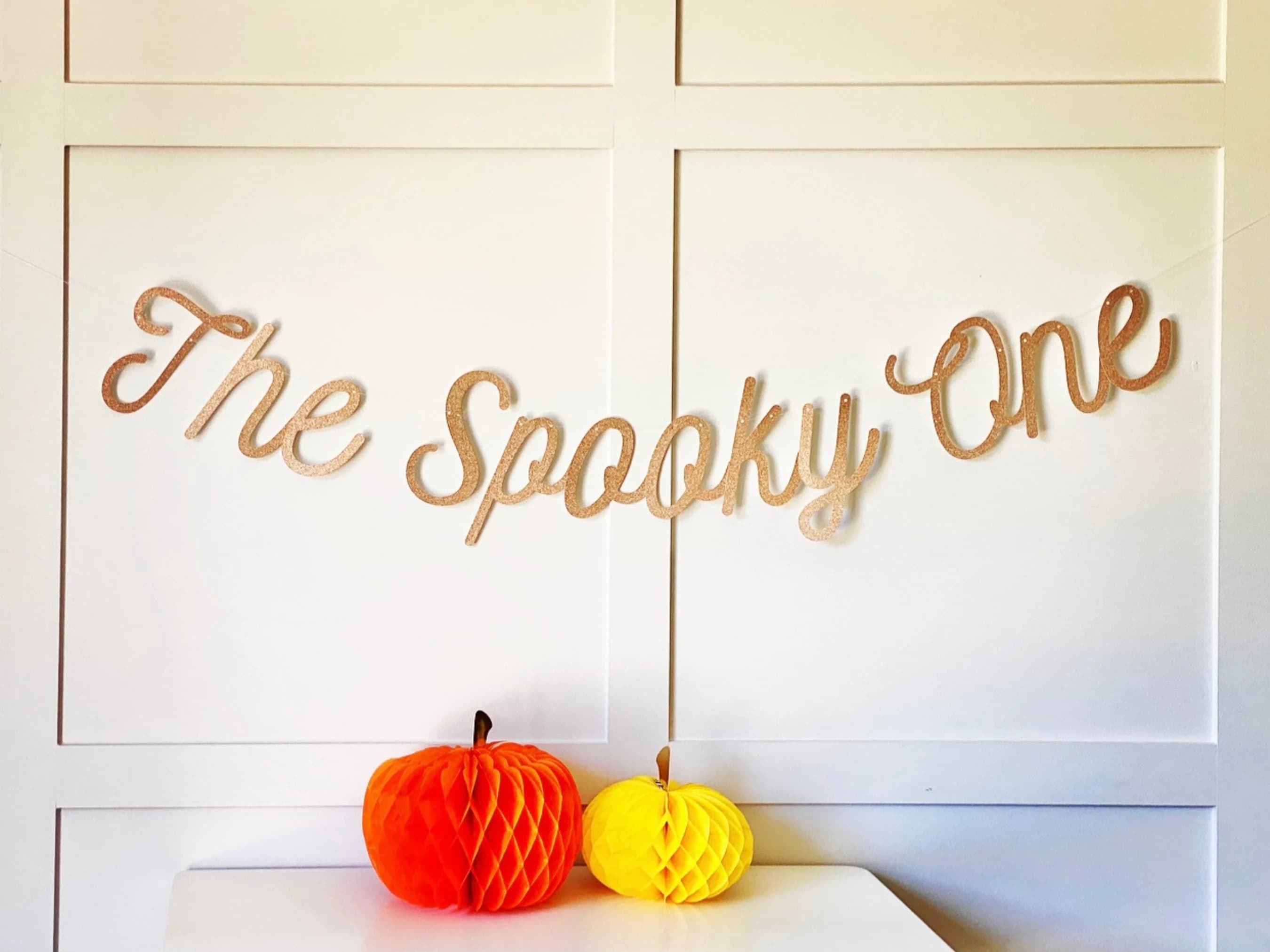 Spooky One Birthday Banner, Turning One Banner, First Birthday Bunting, Birthday Banner, Birthday Sign, Spooky, Halloween Banner Sign
