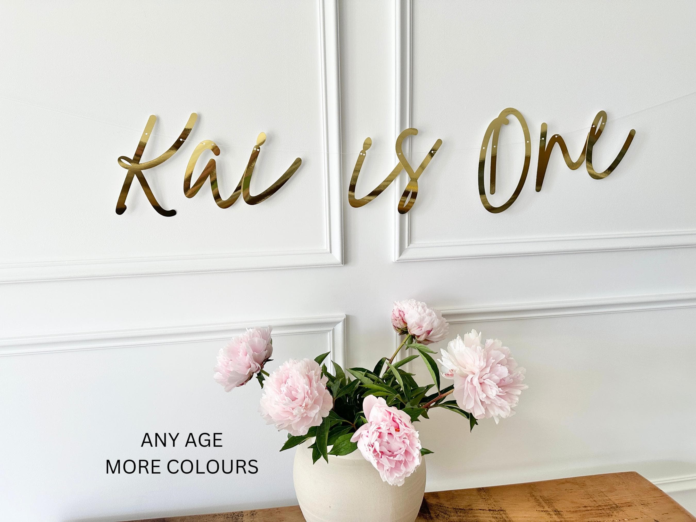 Personalised (any age/colour) 1st Birthday Banner, Turning One Banner, First Birthday Bunting, Custom Birthday Banner, Cake Smash Backdrop