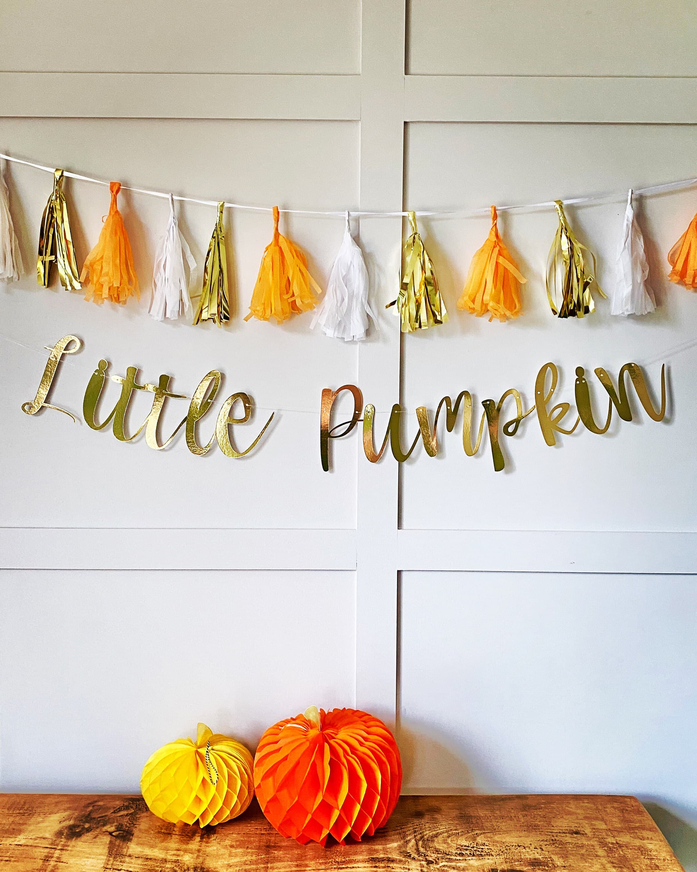 Little Pumpkin Banner, Little Pumpkin Sign, Baby Shower Banner, Halloween Banner, Little Pumpkin is on the way sign - image 3