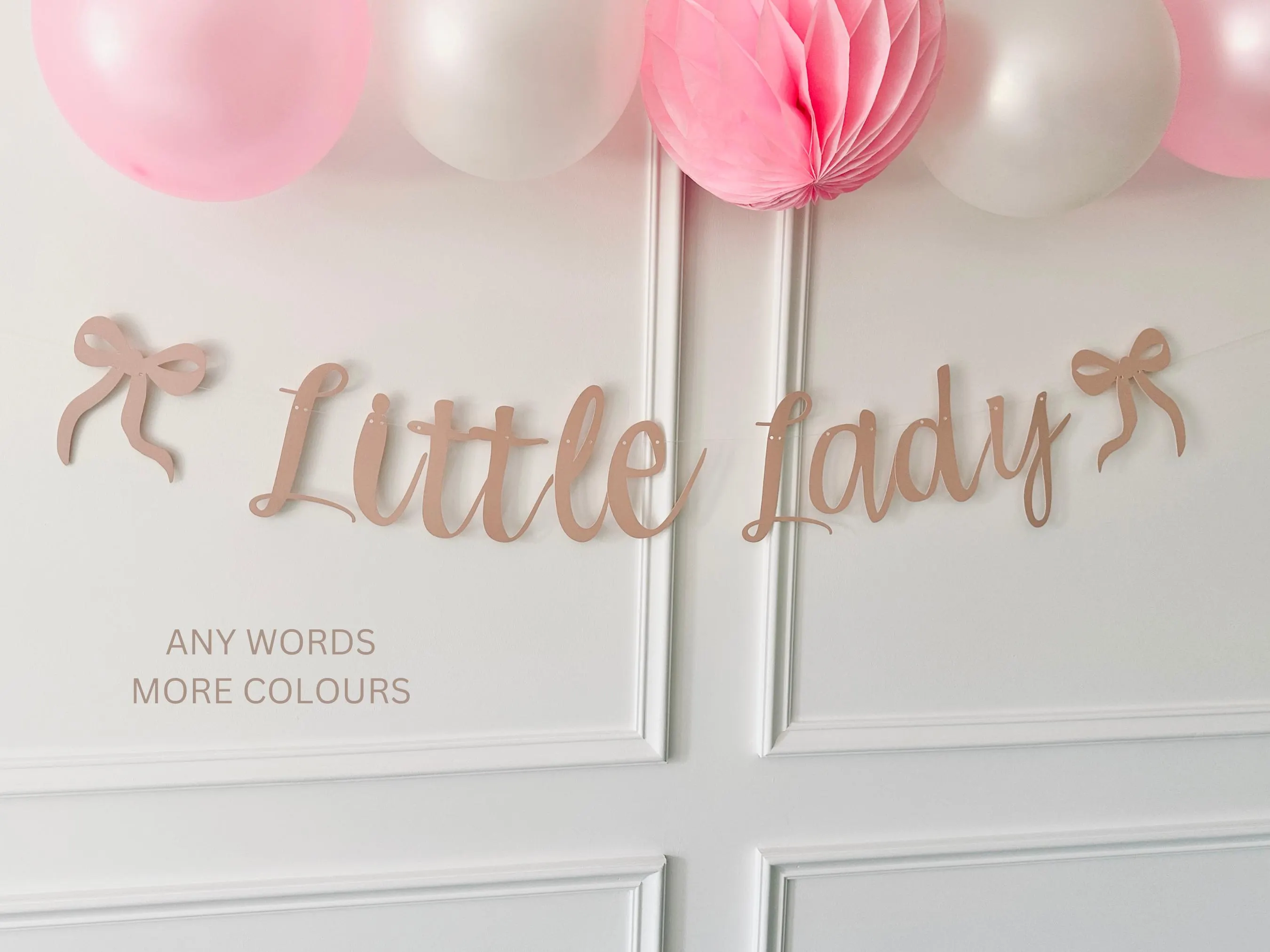 Custom Banner, Christmas Bow Bunting, Red Bow Sign, Birthday Banner, Gold Name Bunting, Backdrop Sign, Personalised Banner, Birthday Decor - image 5