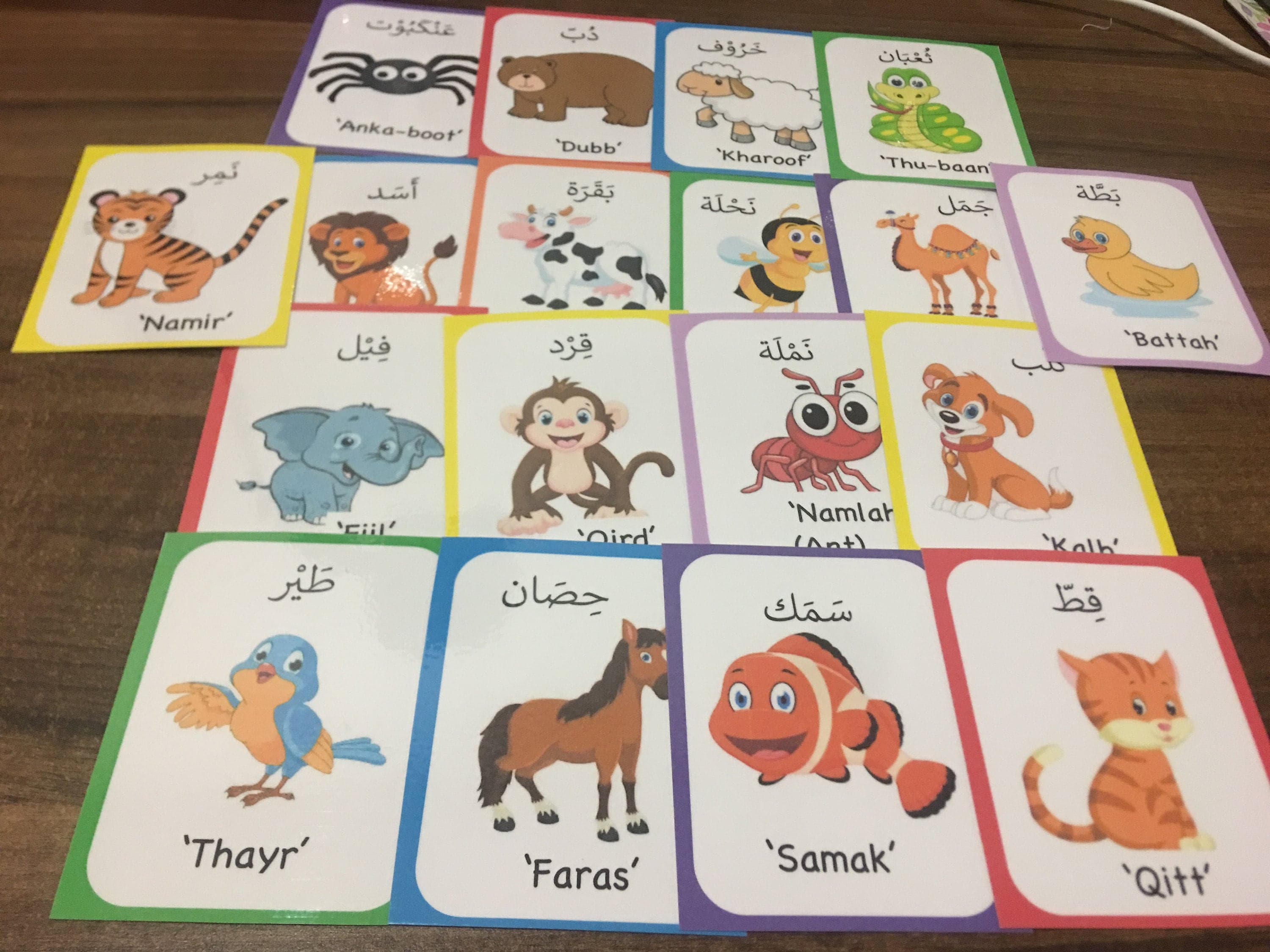 Arabic Animals of the Qur'an Flashcards 18pack!- Learn Qur'an, Muslim homeschool, Islam, Arabic Animals.