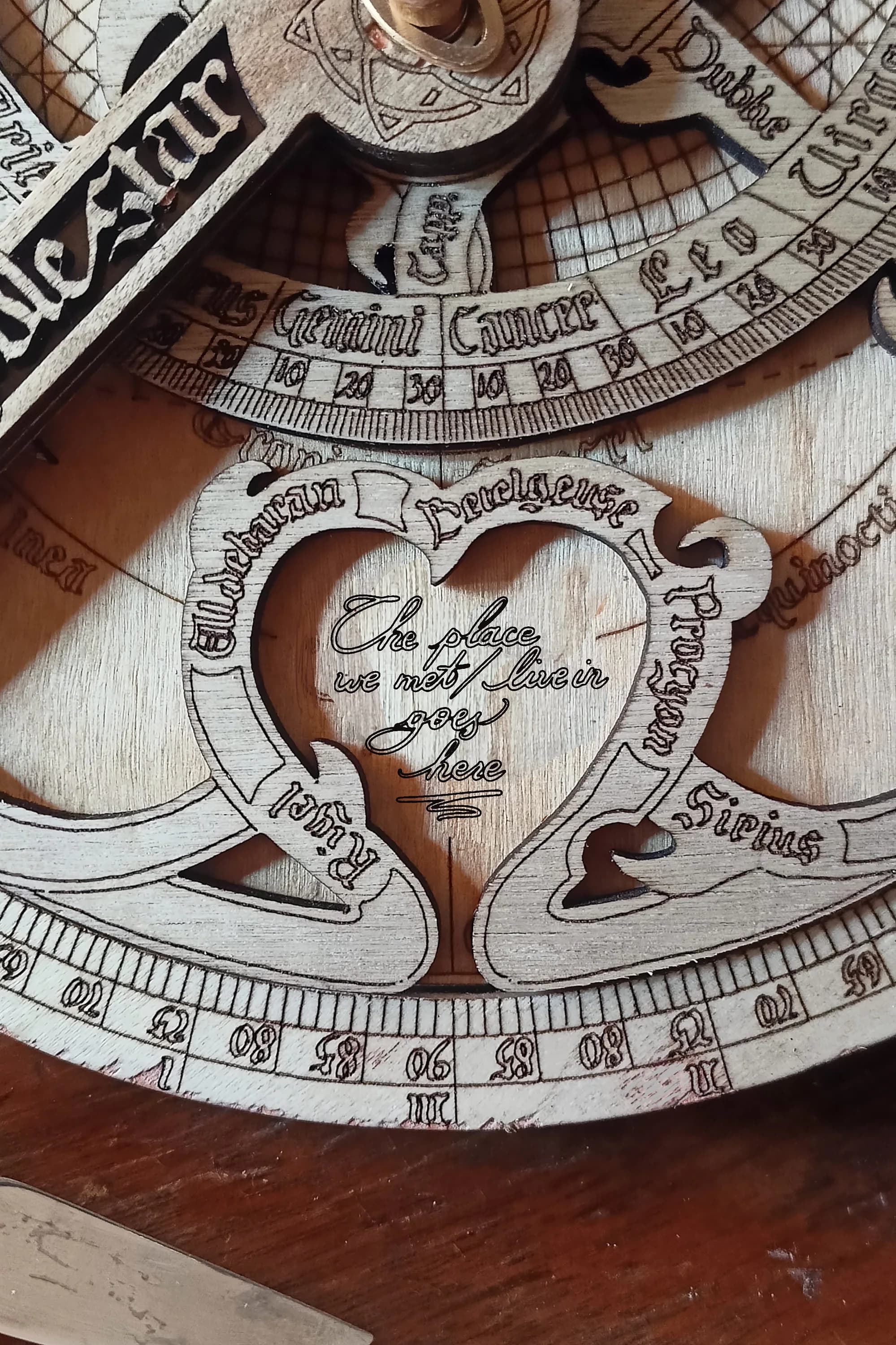 Original SVG files for Wooden Astrolabe for valentine's day. Astronomical tool, hand designed. Ideal gift for an astronomy enthusiast - image 3