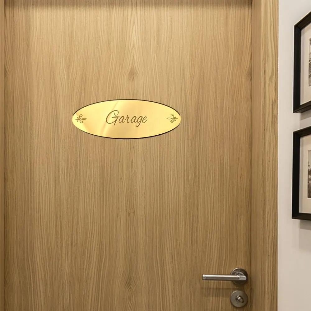 Plaque de porte garage en miroir or, plaque gravée chic et élégante avec double-face - image 3