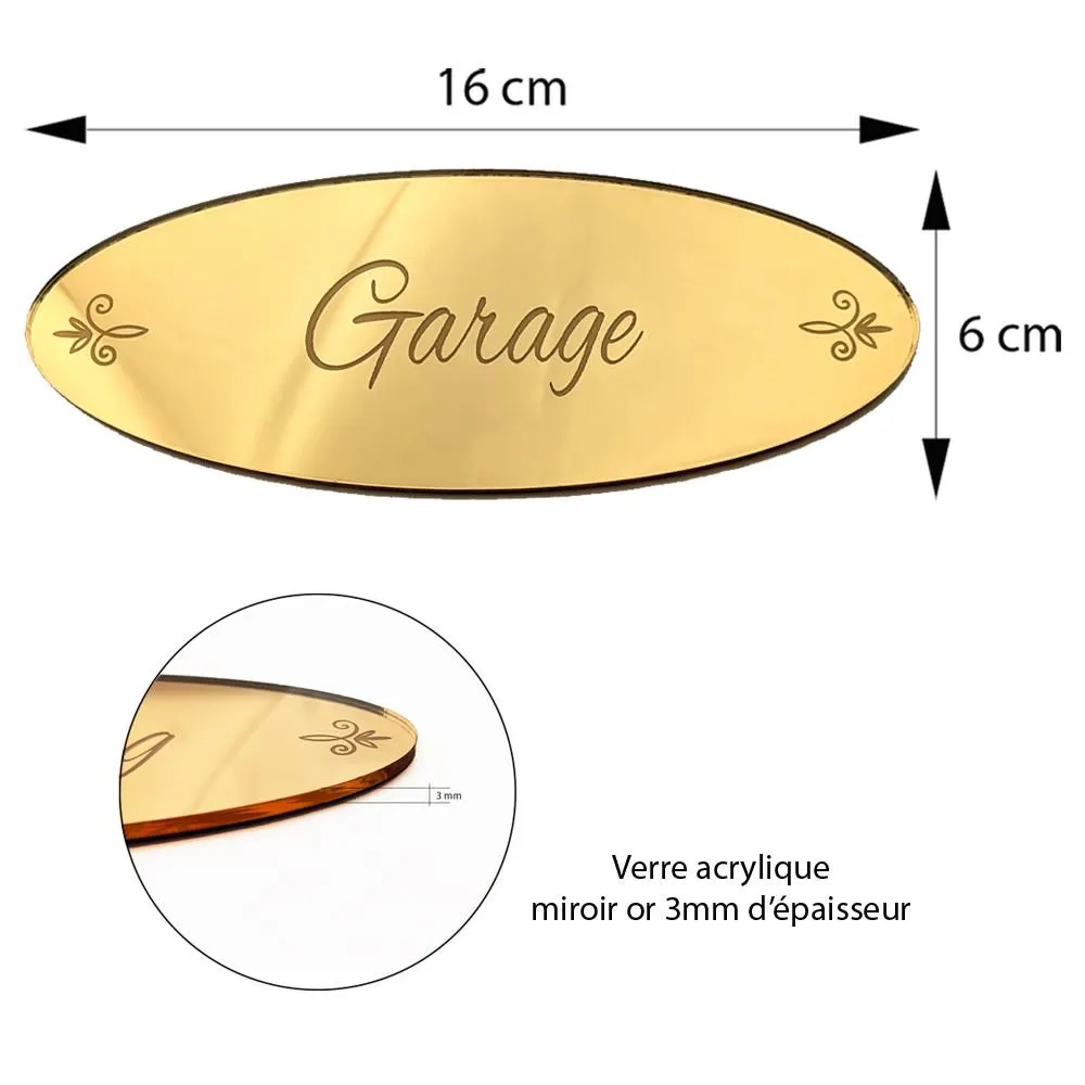 Plaque de porte garage en miroir or, plaque gravée chic et élégante avec double-face - image 4