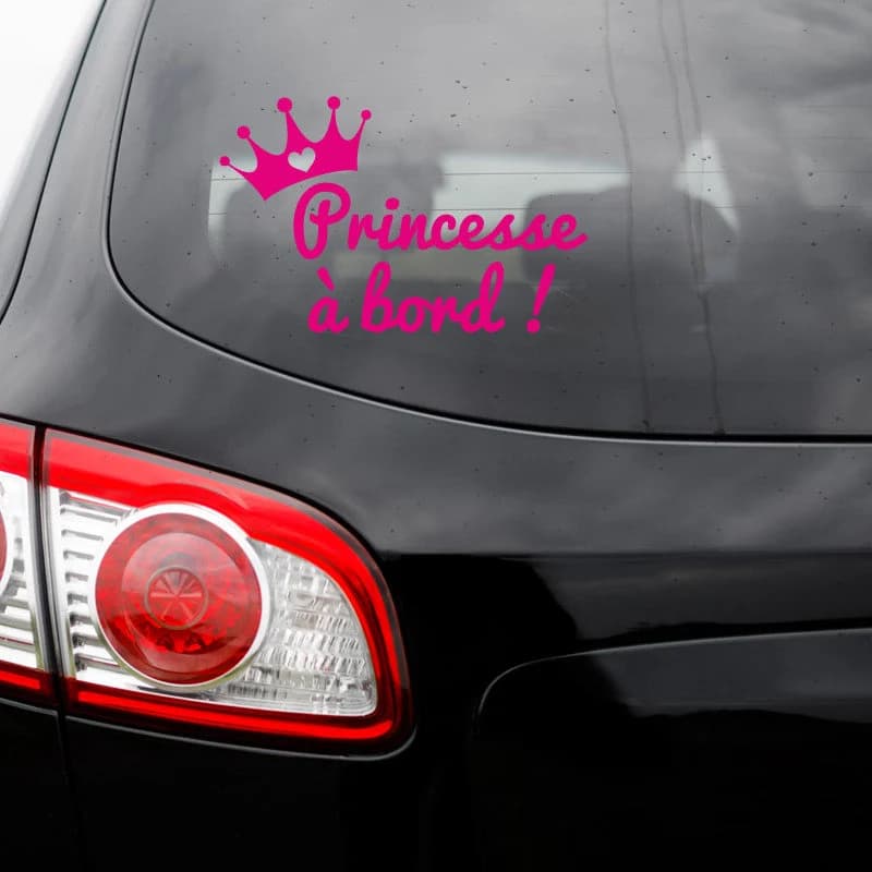 Sticker Princesse à bord - Autocollant Voiture Bébé à bord - Adhésif Bébé Fille à bord - image 4