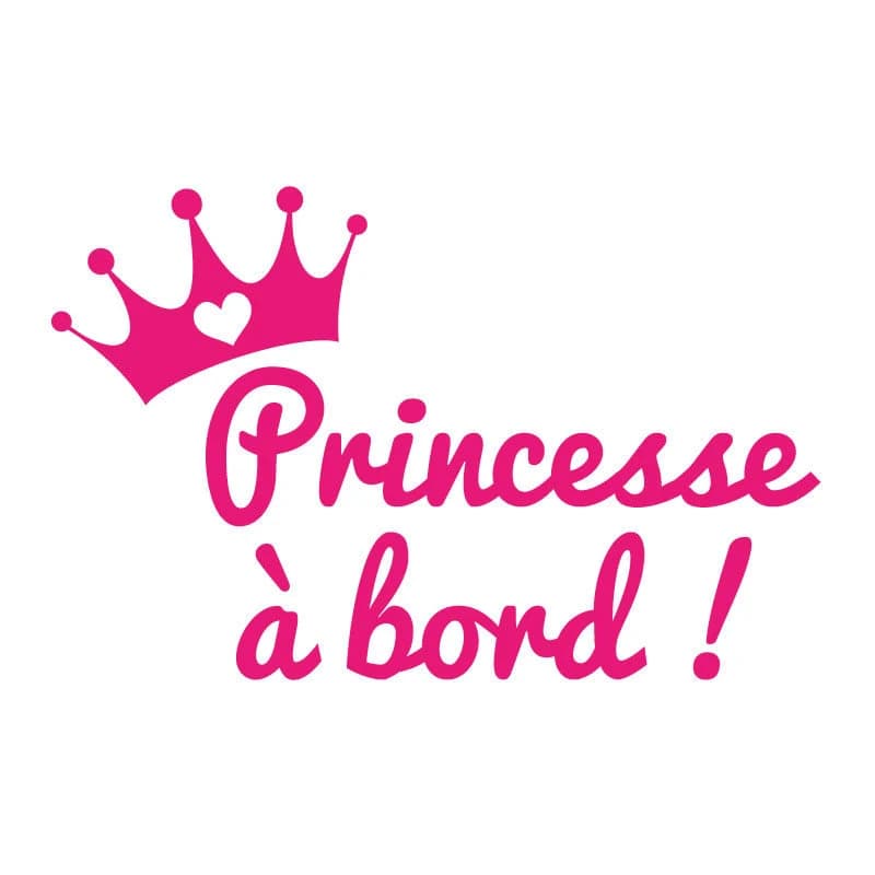 Sticker Princesse à bord - Autocollant Voiture Bébé à bord - Adhésif Bébé Fille à bord - image 3