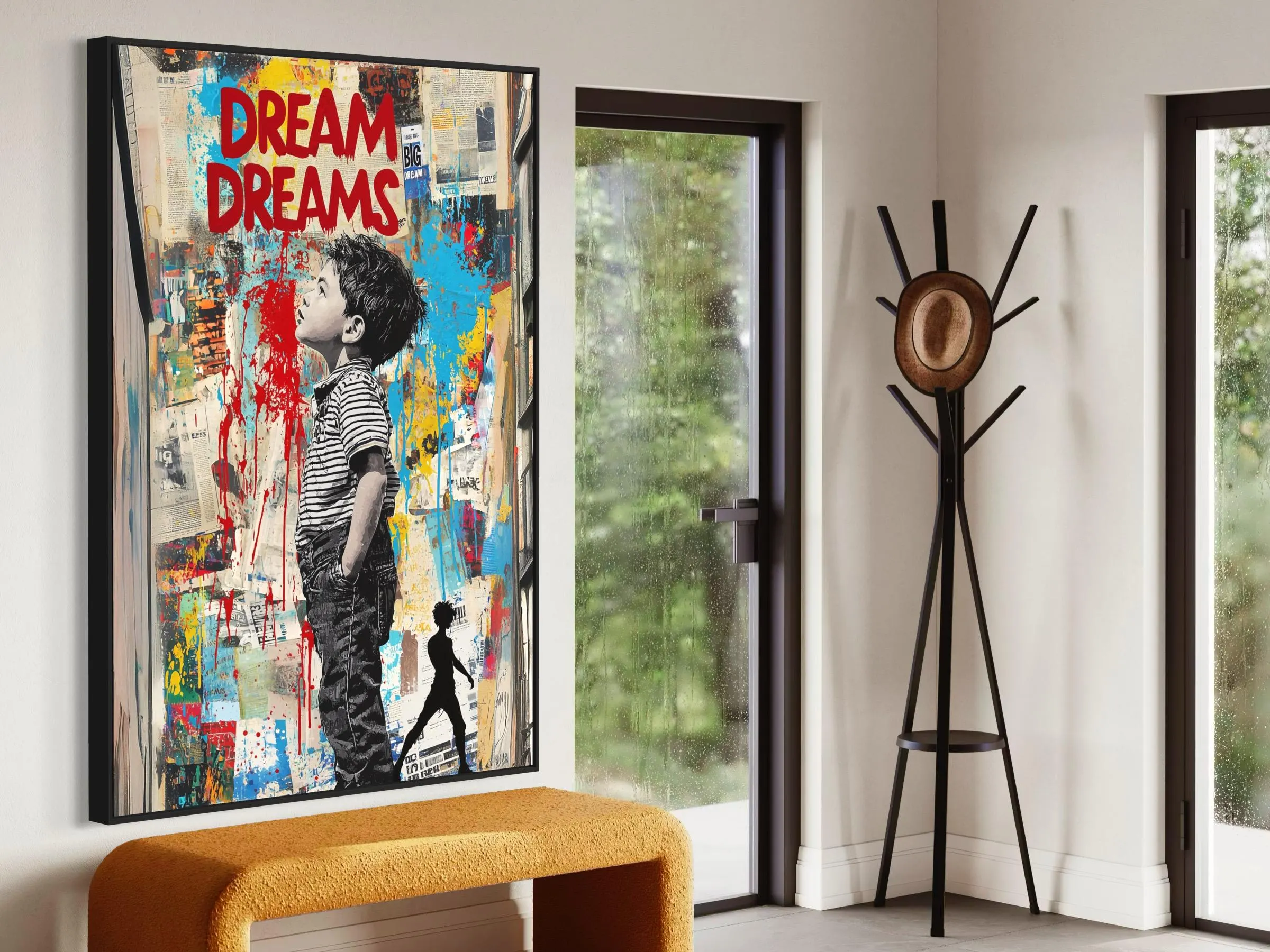 Banksy Artwork, Framed Wall Art, Office Decor, Dream Big Graffiti, Living Room Wall Art, Graffiti Boy Poster, Wall Art Personalized Gift - image 3