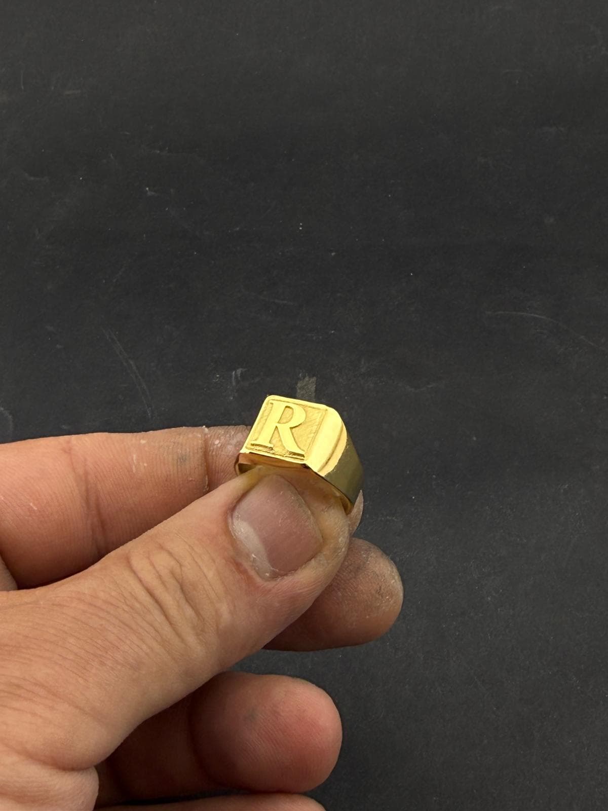 Custom Initial Signet Ring, Personalized Letter Ring for Men and Women, Square Monogram Ring, 14k Gold Custom Pinky Ring, Christmas Gift - image 4