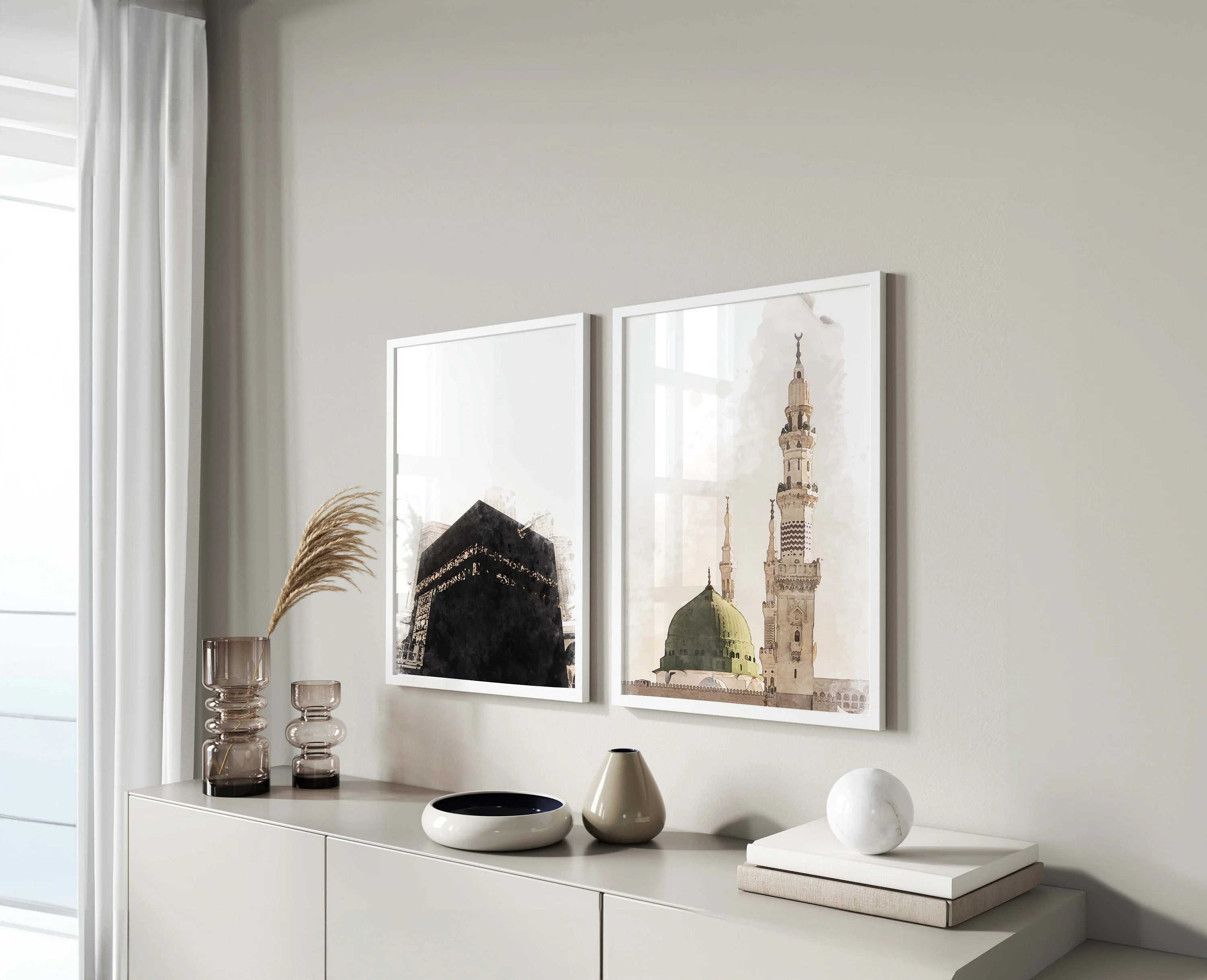 Kaaba Mecca & Masjid an-Nabawi Watercolor Print Set (Digital Painting) - image 5